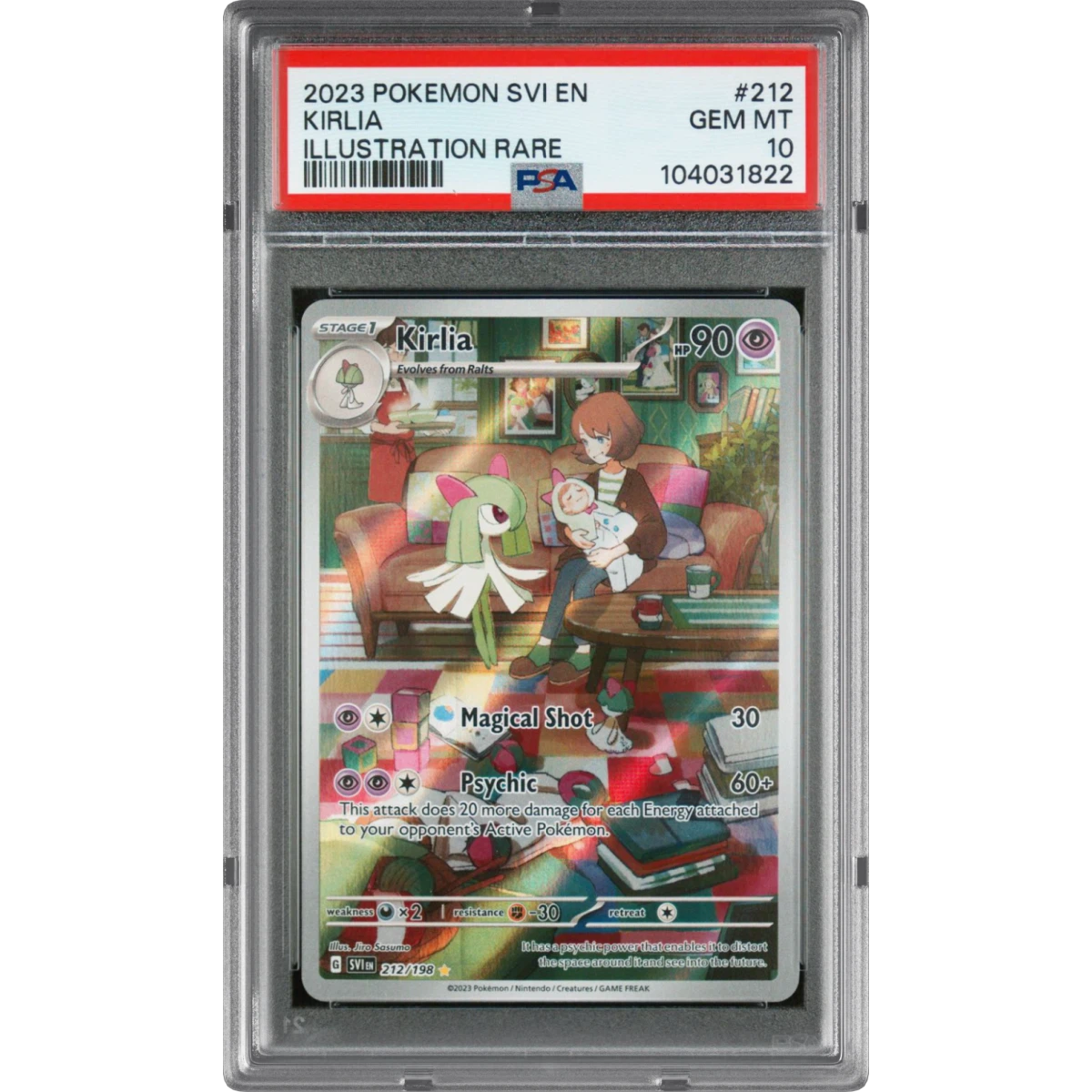 2023 Pokémon Svi EN-Scarlet & Violet #212 Kirlia - Illustration Rare (PSA 10 GEM MINT)