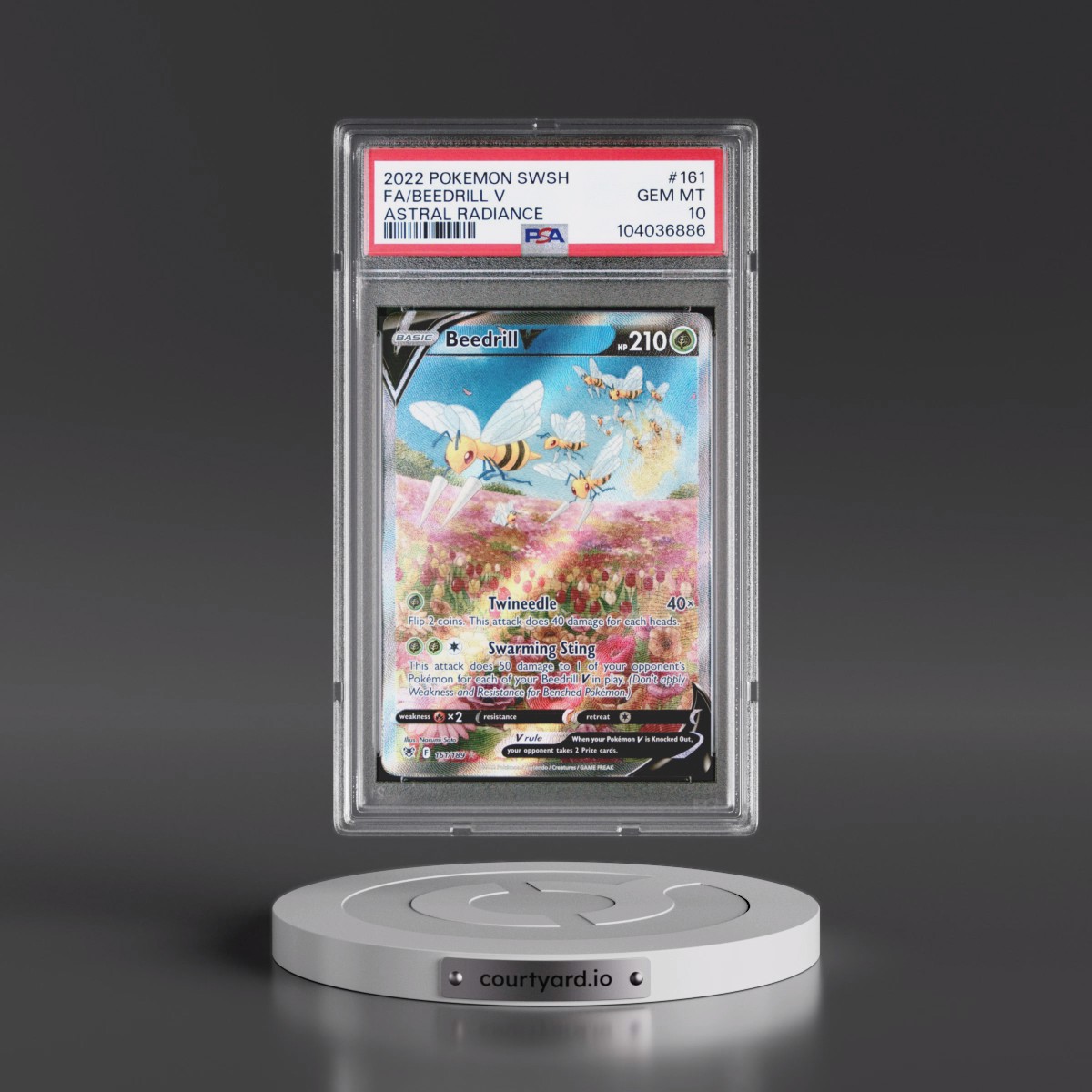 2022 Pokémon Sword & Shield Astral Radiance #161 Beedrill V - Holo Full Art (PSA 10 GEM MINT)