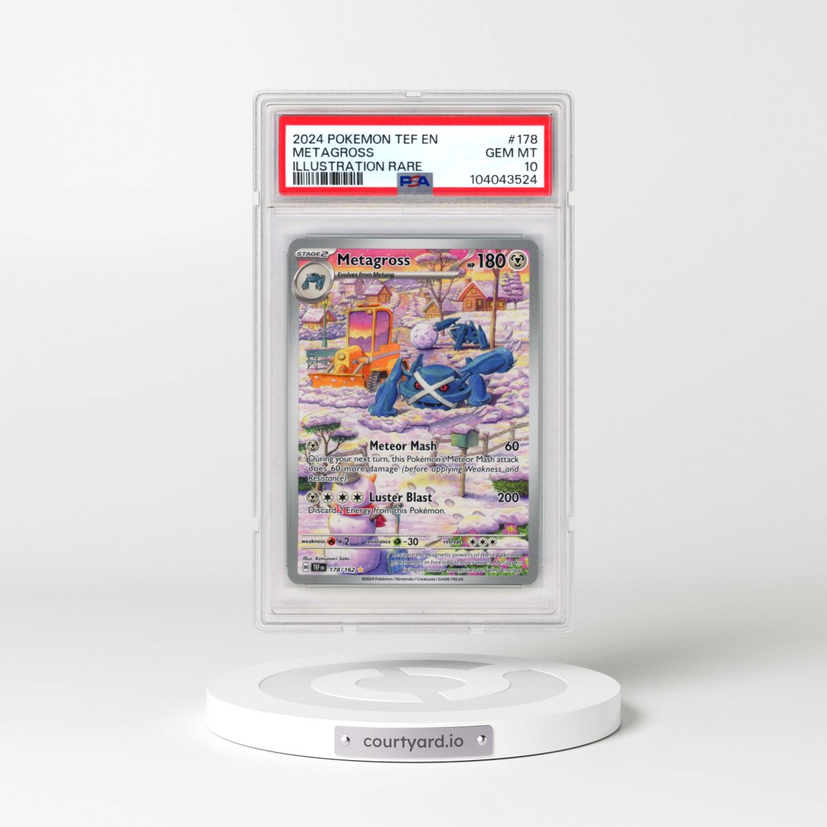 2024 Pokémon Tef EN-Temporal Forces #178 Metagross - Illustration Rare (PSA 10 GEM MINT)