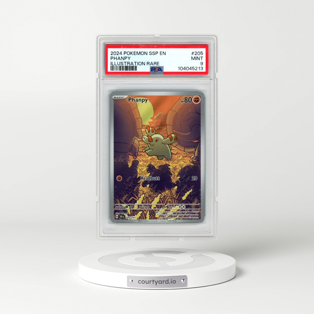 2024 Pokémon Ssp EN-Surging Sparks #205 Phanpy - Illustration Rare (PSA 9 MINT)