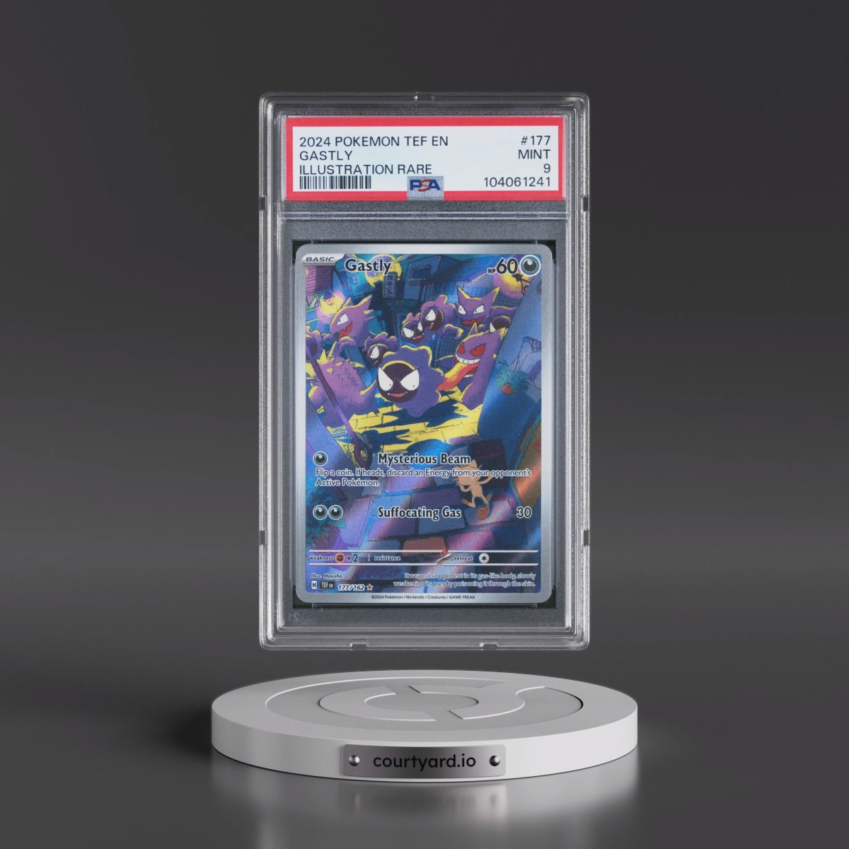 2024 Pokémon Tef EN-Temporal Forces #177 Gastly - Illustration Rare (PSA 9 MINT)