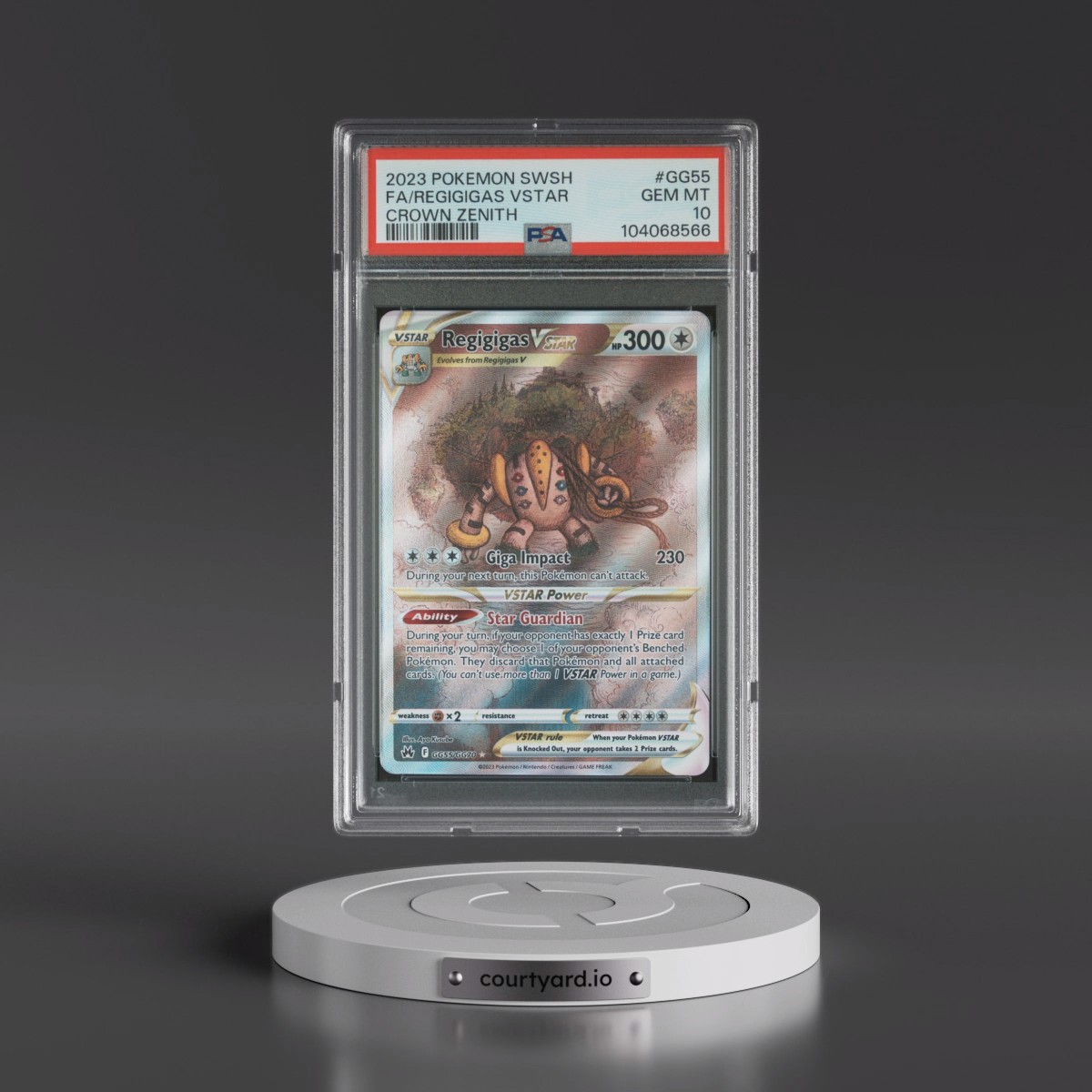 2023 Pokémon Sword and Shield Crown Zenith #GG55 Regigigas Vstar - Full Art (PSA 10 GEM MINT)
