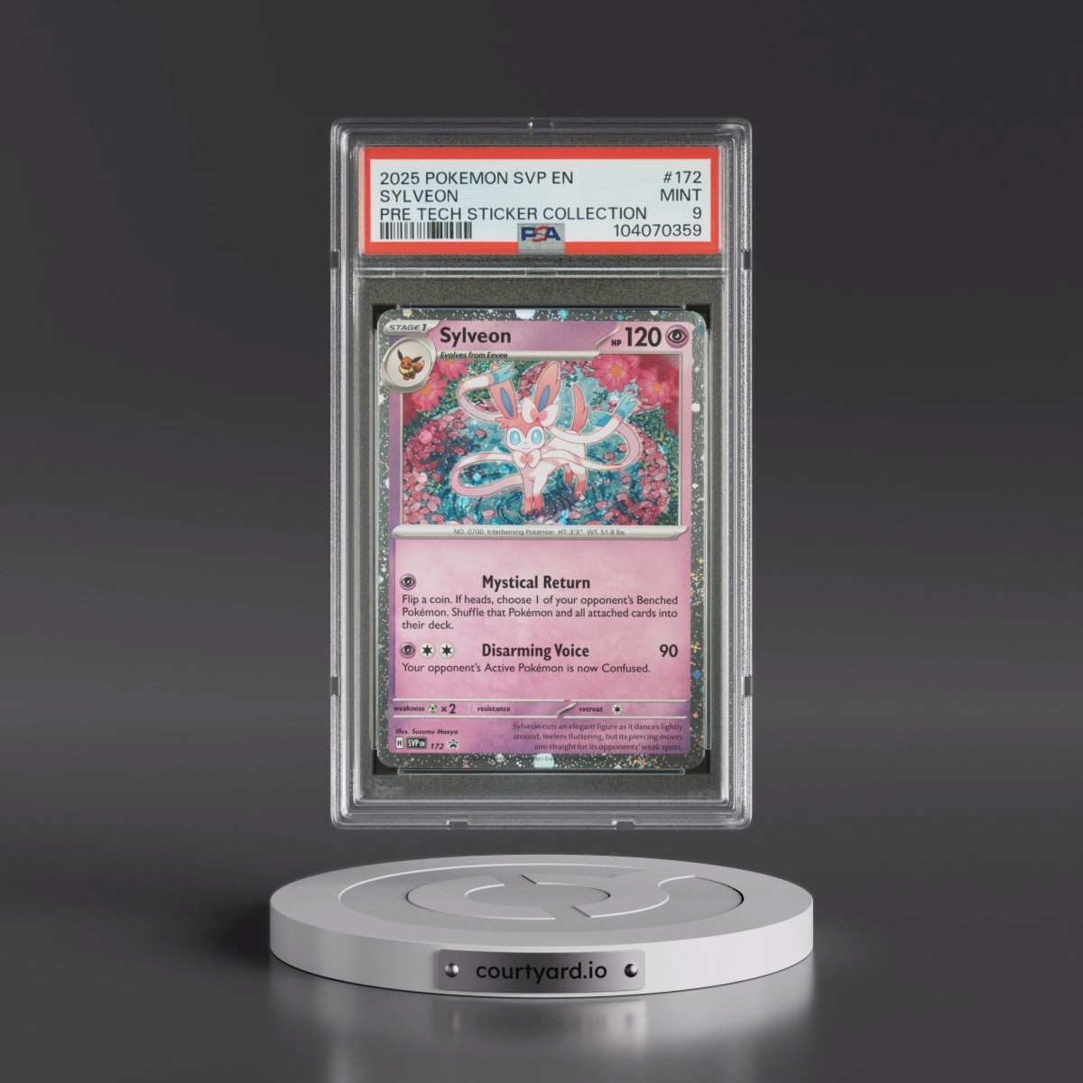 2025 Pokémon Svp EN-SV Black Star Promo #172 Sylveon - Prismatic Evolutions Tech Sticker Collection (PSA 9 MINT)