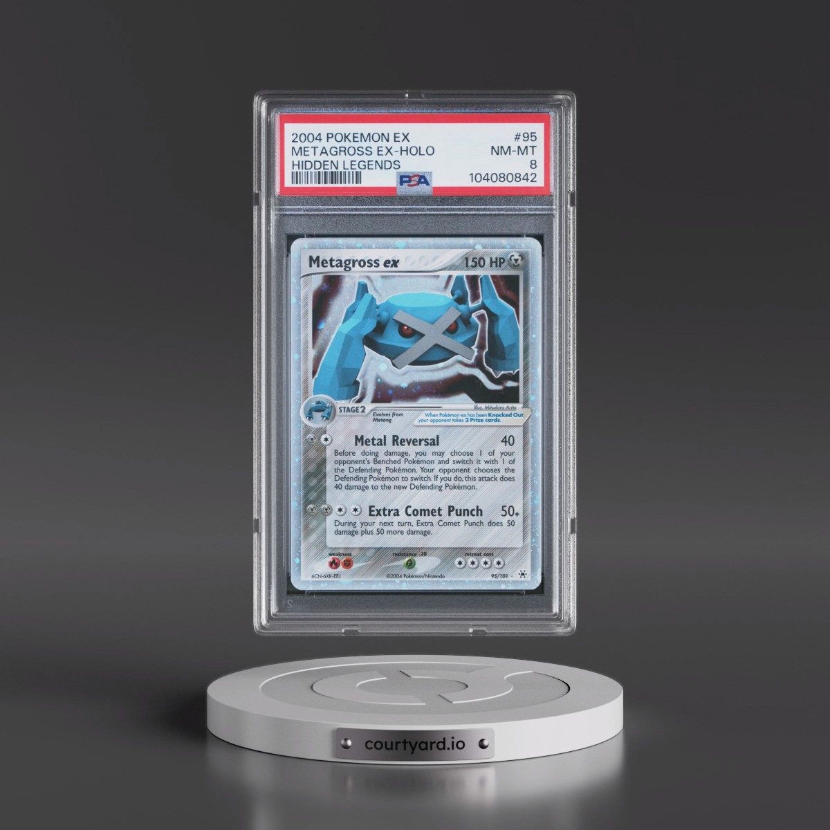 2004 Pokémon EX Hidden Legends #95 Metagross EX - Holo Holo (PSA 8 NM-MT)