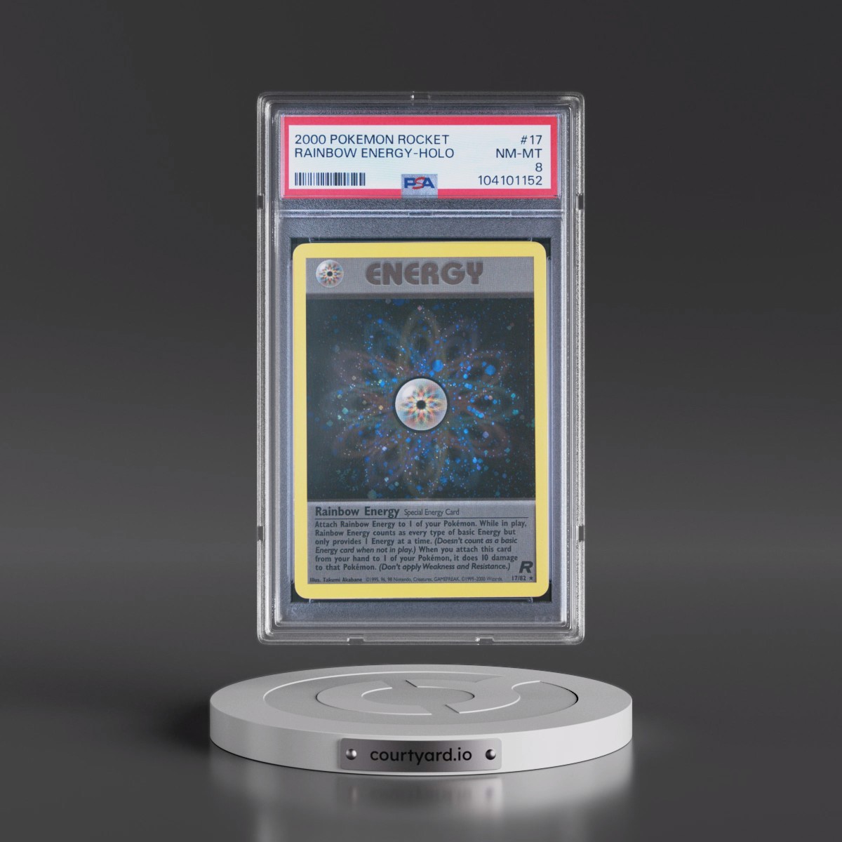 2000 Pokémon Rocket #17 Rainbow Energy - Holo (PSA 8 NM-MT)