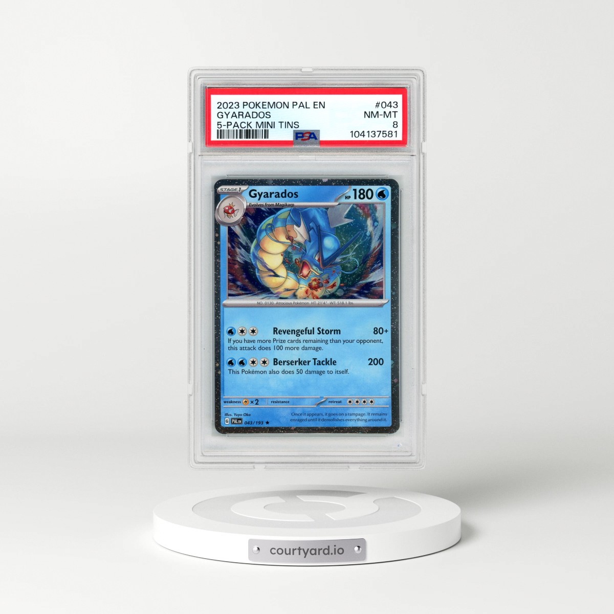 2023 Pokémon Pal EN-Paldea Evolved #043 Gyarados - 5-Pack Mini Tins (PSA 8 NM-MT)