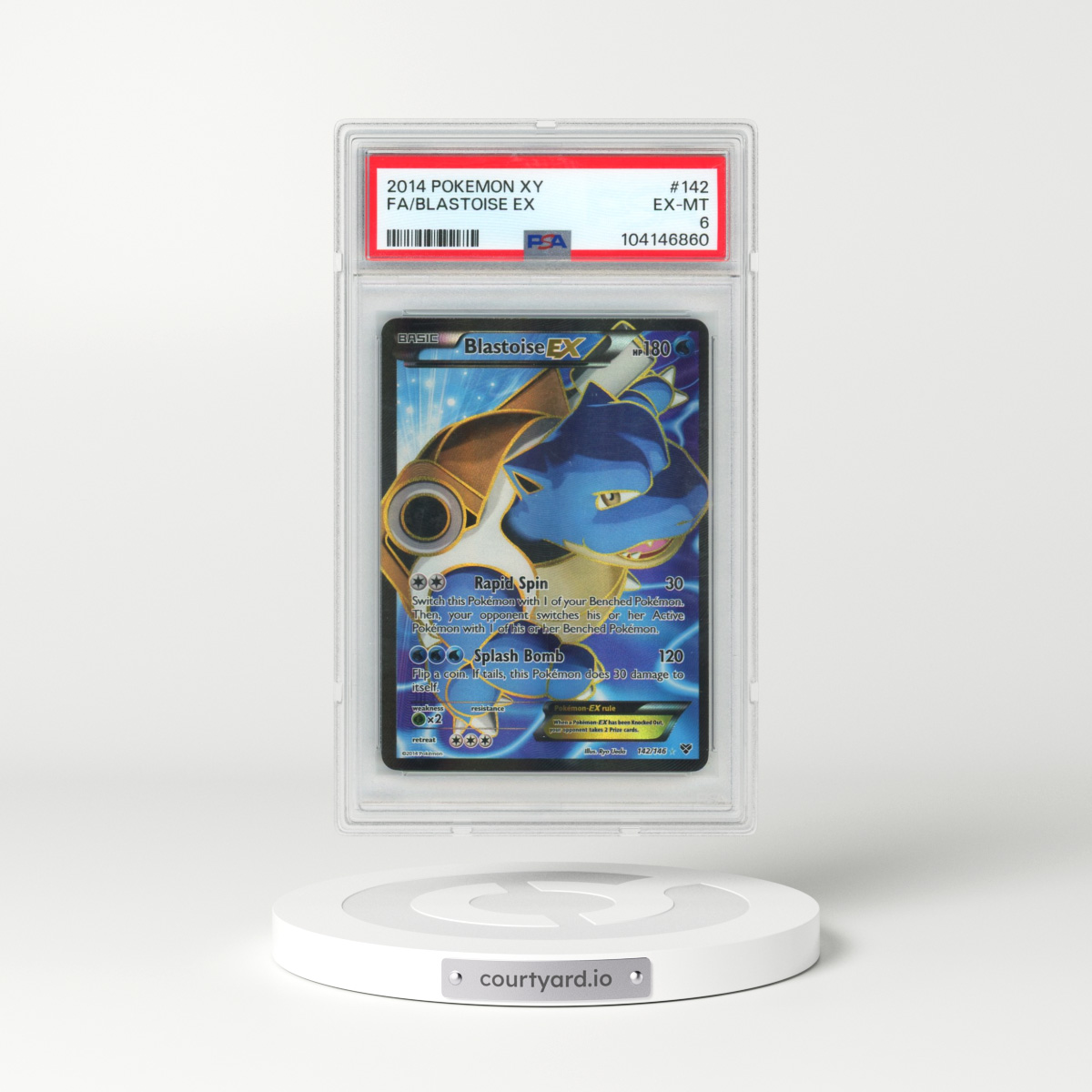 2014 Pokémon XY #142 Blastoise EX - Holo Full Art (PSA 6 EX-MT)