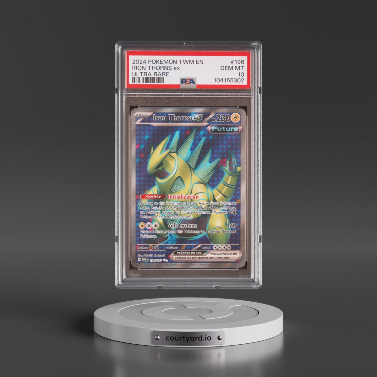 2024 Pokémon Twm EN-Twilight Masquerade #196 Iron Thorns EX - Holo Ultra Rare (PSA 10 GEM MINT)