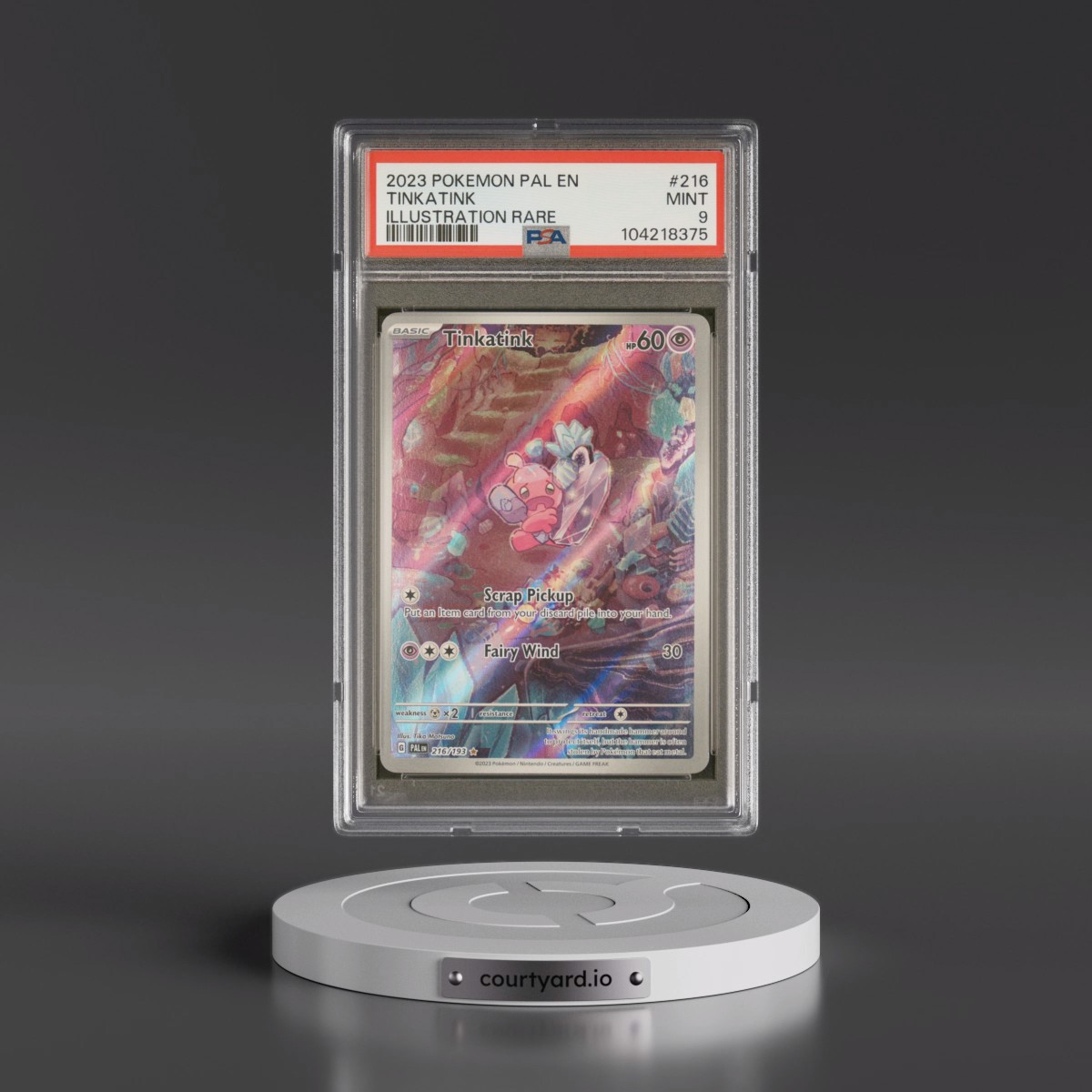 2023 Pokémon Pal EN-Paldea Evolved #216 Tinkatink - Illustration Rare (PSA 9 MINT)