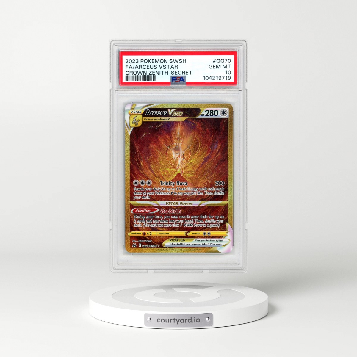 2023 Pokémon Sword and Shield Crown Zenith #GG70 Arceus Vstar - Full Art Secret (PSA 10 GEM MINT)