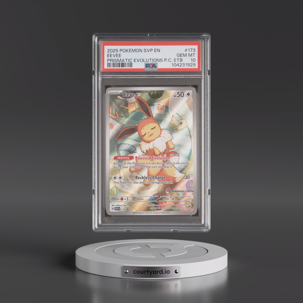2025 Pokémon Svp EN-SV Black Star Promo #173 Eevee - Prismatic Evolutions Pokemon Center Elite Trainer Box (PSA 10 GEM MINT)