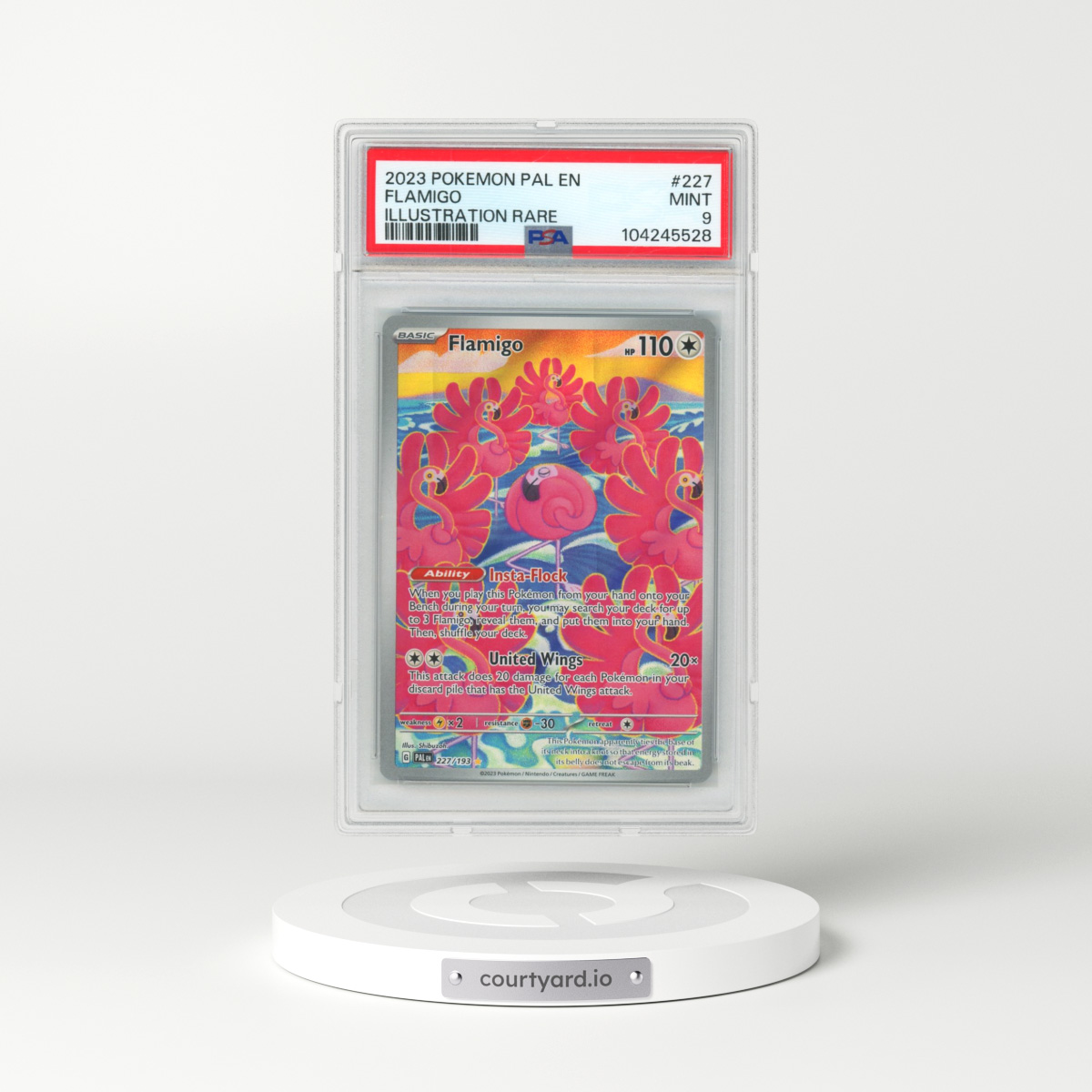 2023 Pokémon Pal EN-Paldea Evolved #227 Flamigo - Illustration Rare (PSA 9 MINT)