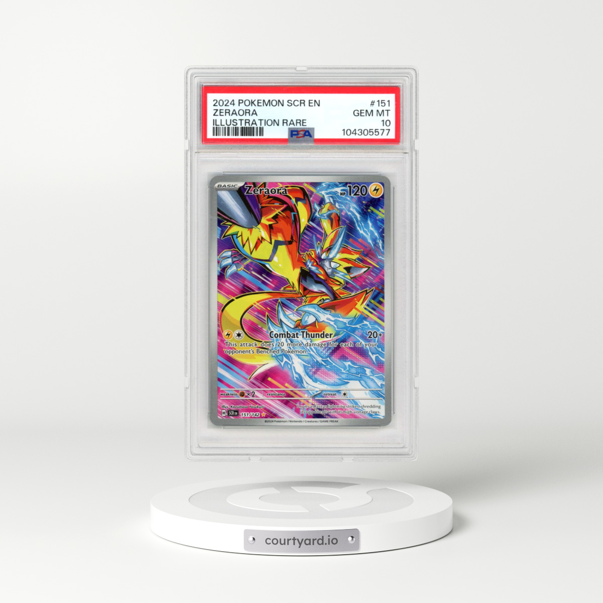 2024 Pokémon Scr EN-Stellar Crown #151 Zeraora - Illustration Rare (PSA 10 GEM MINT)