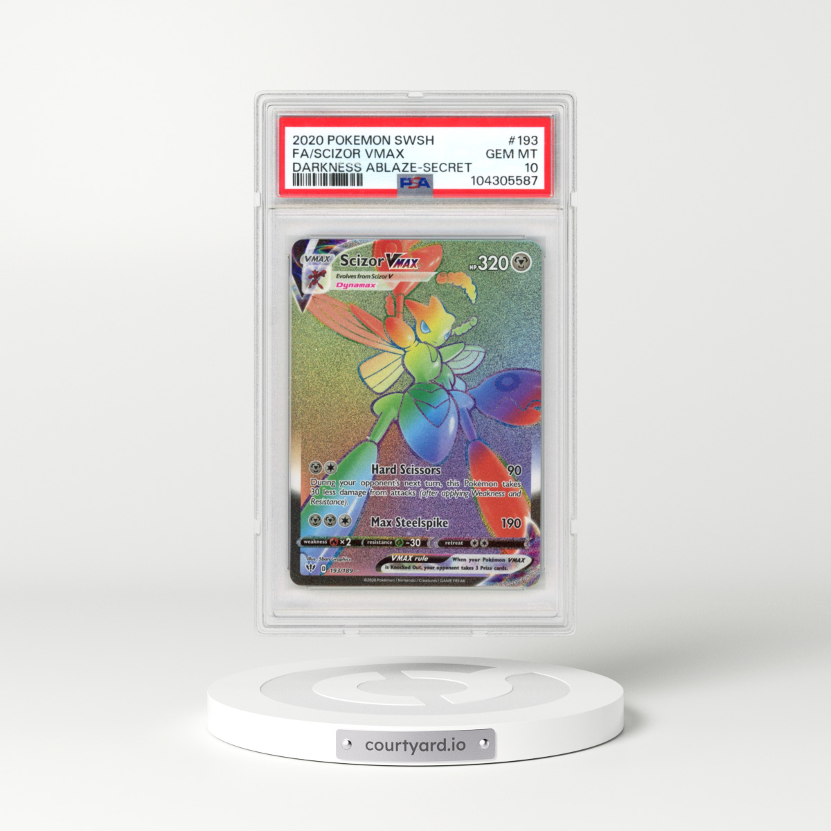 2020 Pokémon Sword & Shield Darkness Ablaze #193 Scizor Vmax - Full Art Secret (PSA 10 GEM MINT)