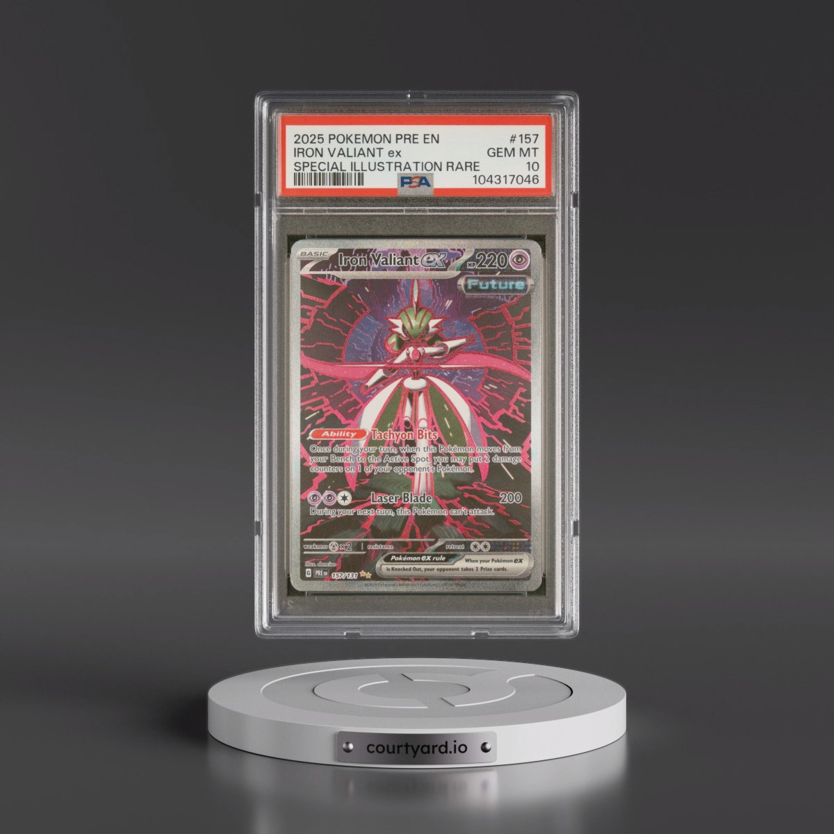 2025 Pokémon Pre EN-Prismatic Evolutions #157 Iron Valiant EX - Holo Special Illustration Rare (PSA 10 GEM MINT)