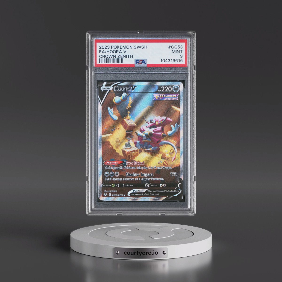 2023 Pokémon Sword and Shield Crown Zenith #GG53 Hoopa V - Holo Full Art (PSA 9 MINT)
