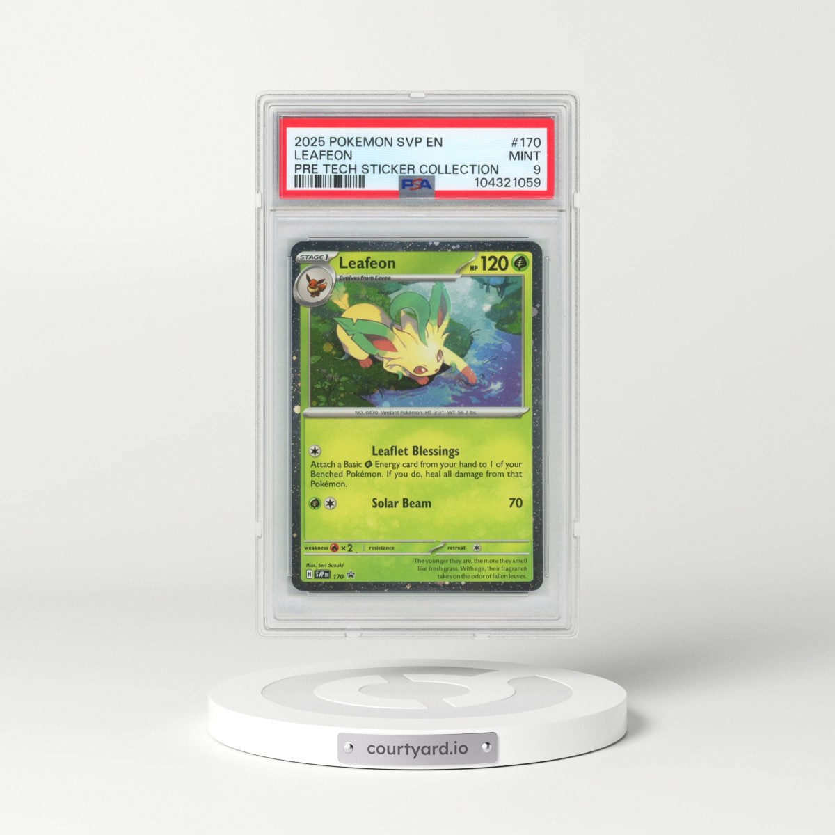 2025 Pokémon Svp EN-SV Black Star Promo #170 Leafeon - Prismatic Evolutions Tech Sticker Collection (PSA 9 MINT)