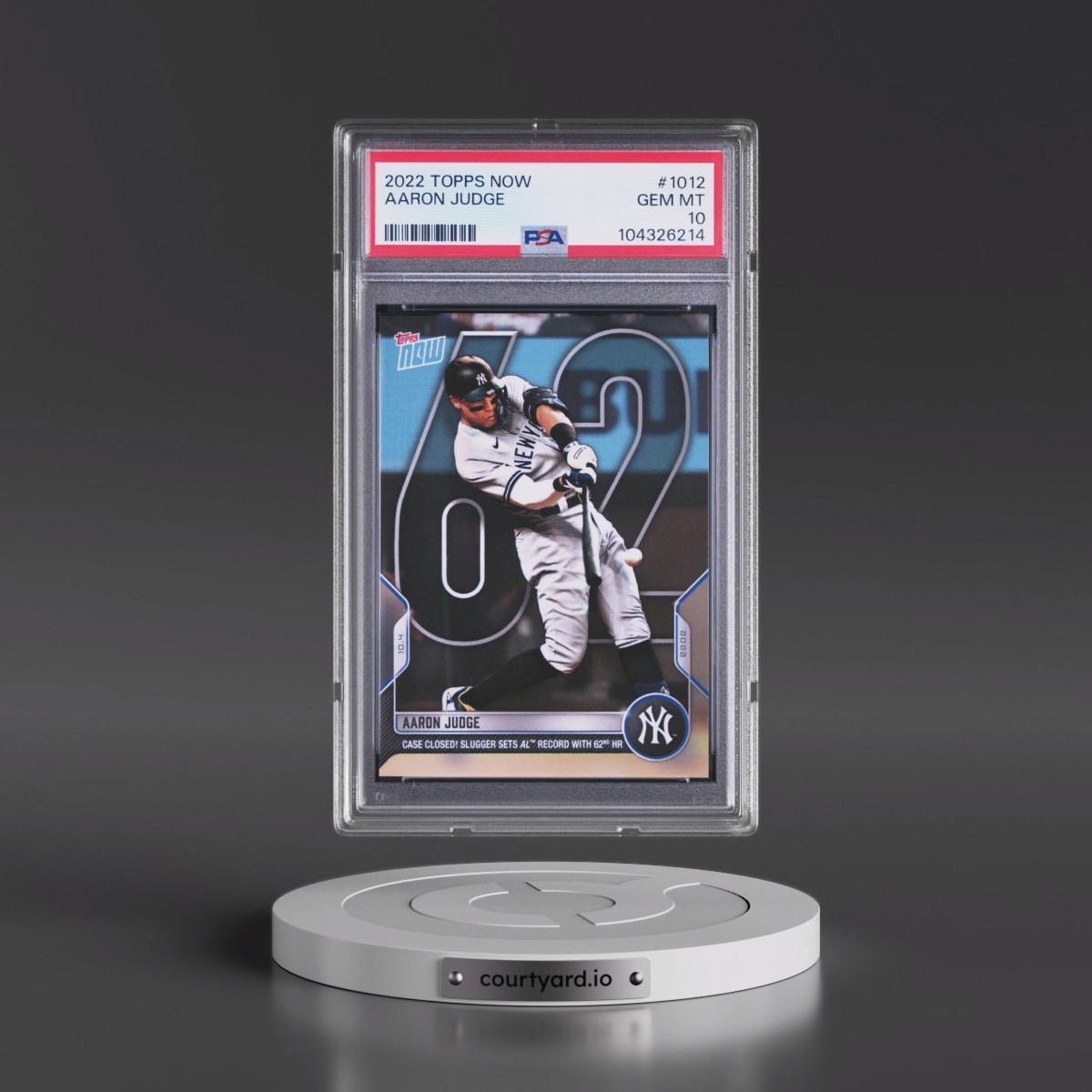 2022 Topps Now #1012 Aaron Judge (PSA 10 GEM MINT)