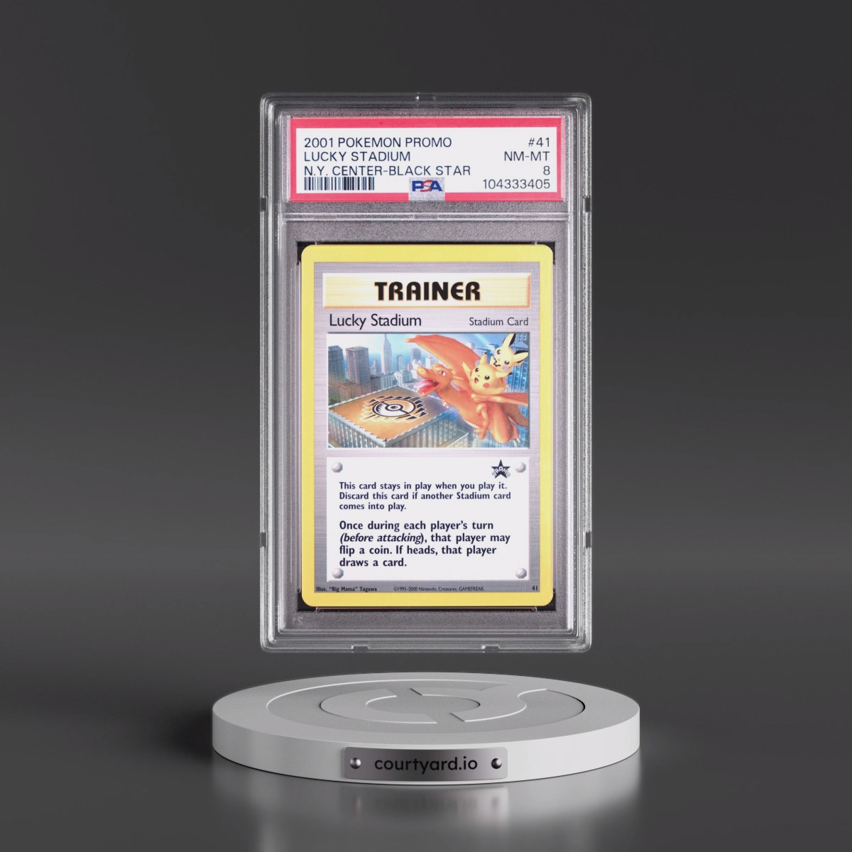 2001 Pokémon Promo Black Star #41 Lucky Stadium-N.Y. Center (PSA 8 NM-MT)