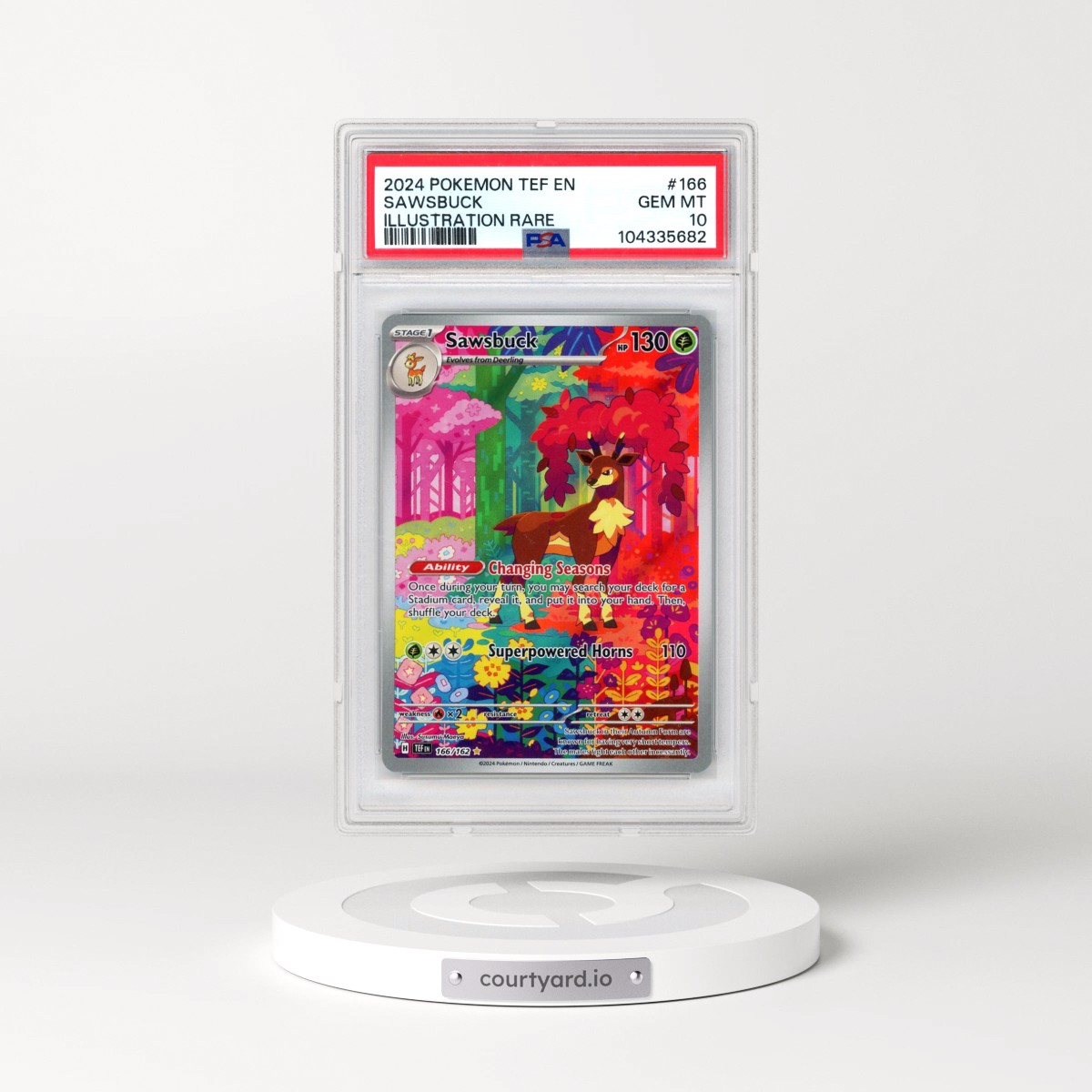 2024 Pokémon Tef EN-Temporal Forces #166 Sawsbuck - Illustration Rare (PSA 10 GEM MINT)