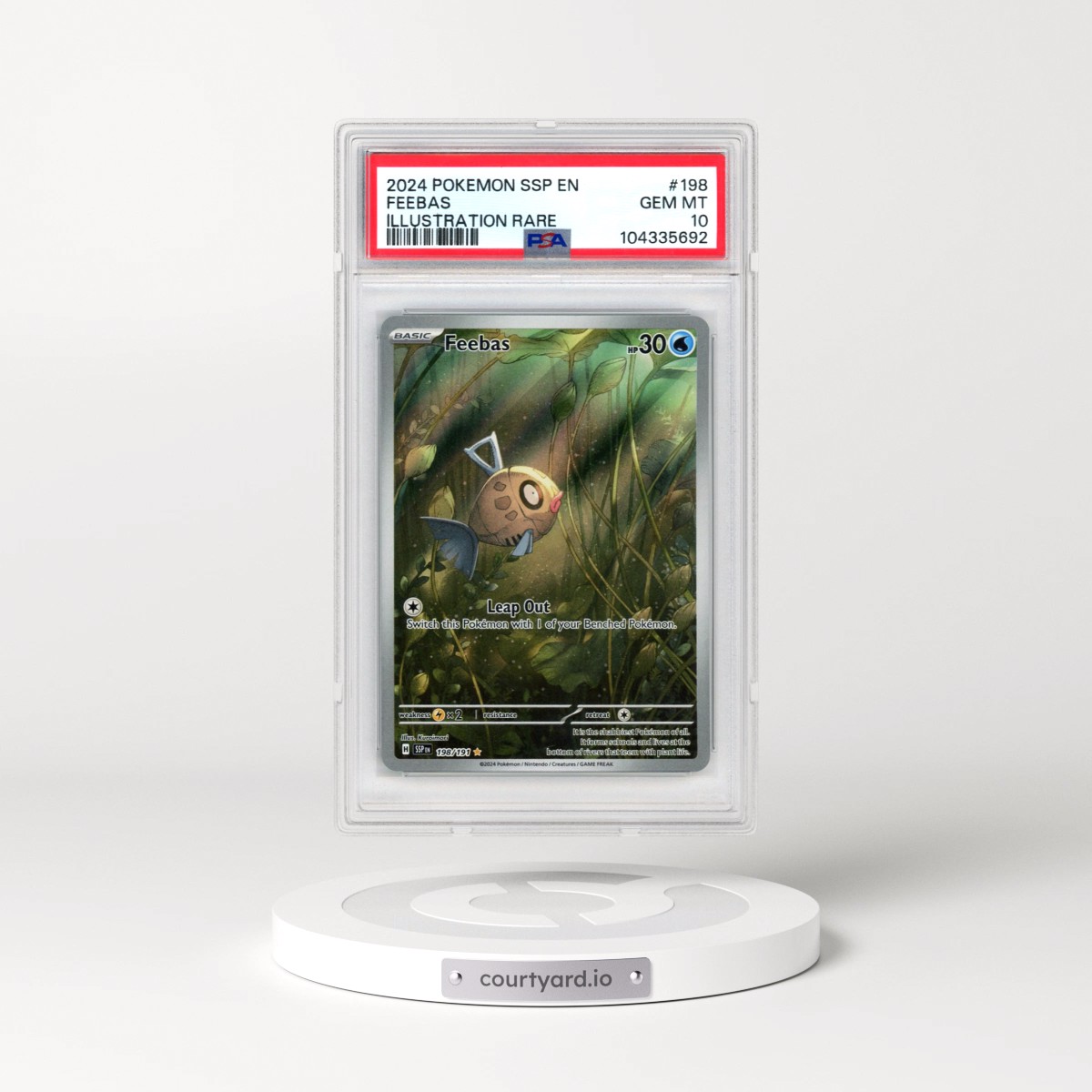2024 Pokémon Ssp EN-Surging Sparks #198 Feebas - Illustration Rare (PSA 10 GEM MINT)