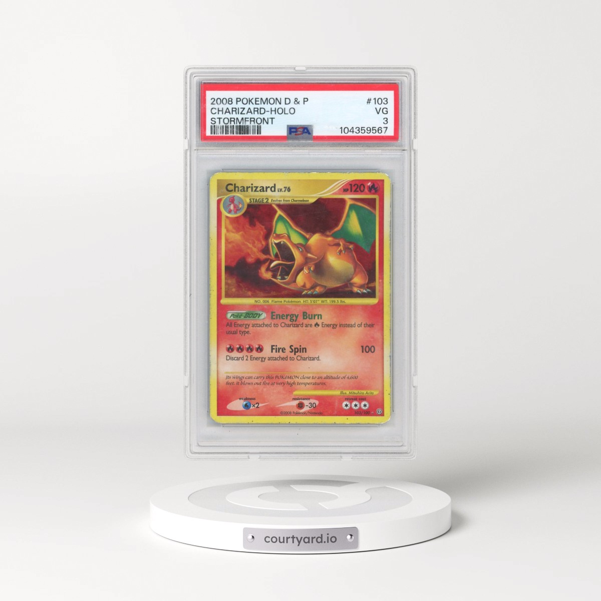 2008 Pokémon Diamond & Pearl Stormfront #103 Charizard - Holo (PSA 3 VG)