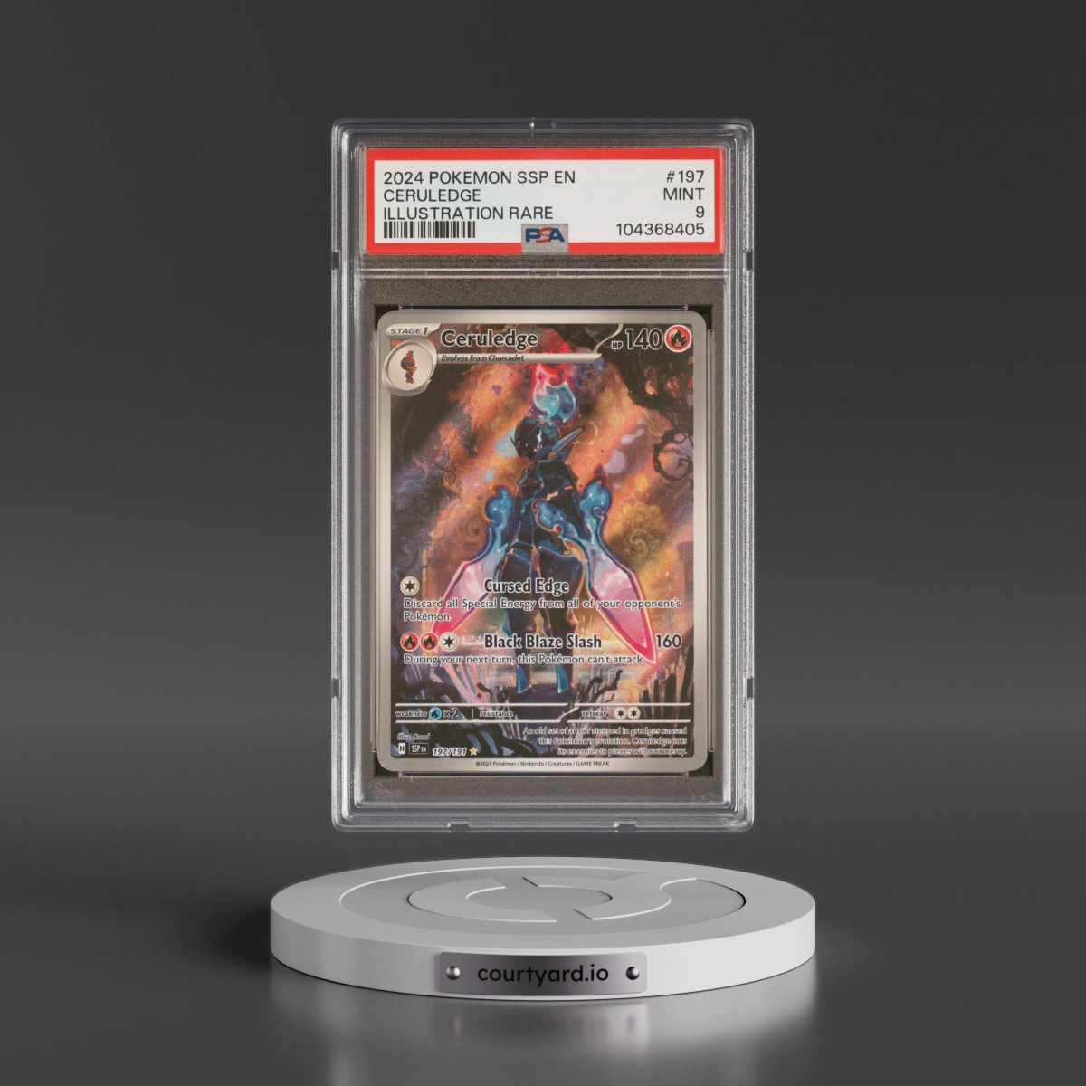 2024 Pokémon Ssp EN-Surging Sparks #197 Ceruledge - Illustration Rare (PSA 9 MINT)