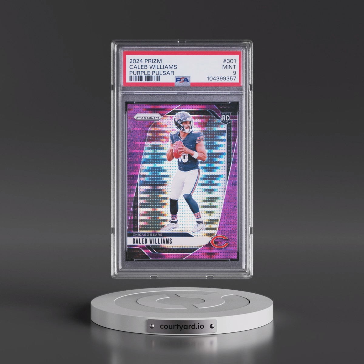 2024 Panini Prizm Caleb Williams - Purple Pulsar #301 PSA 9