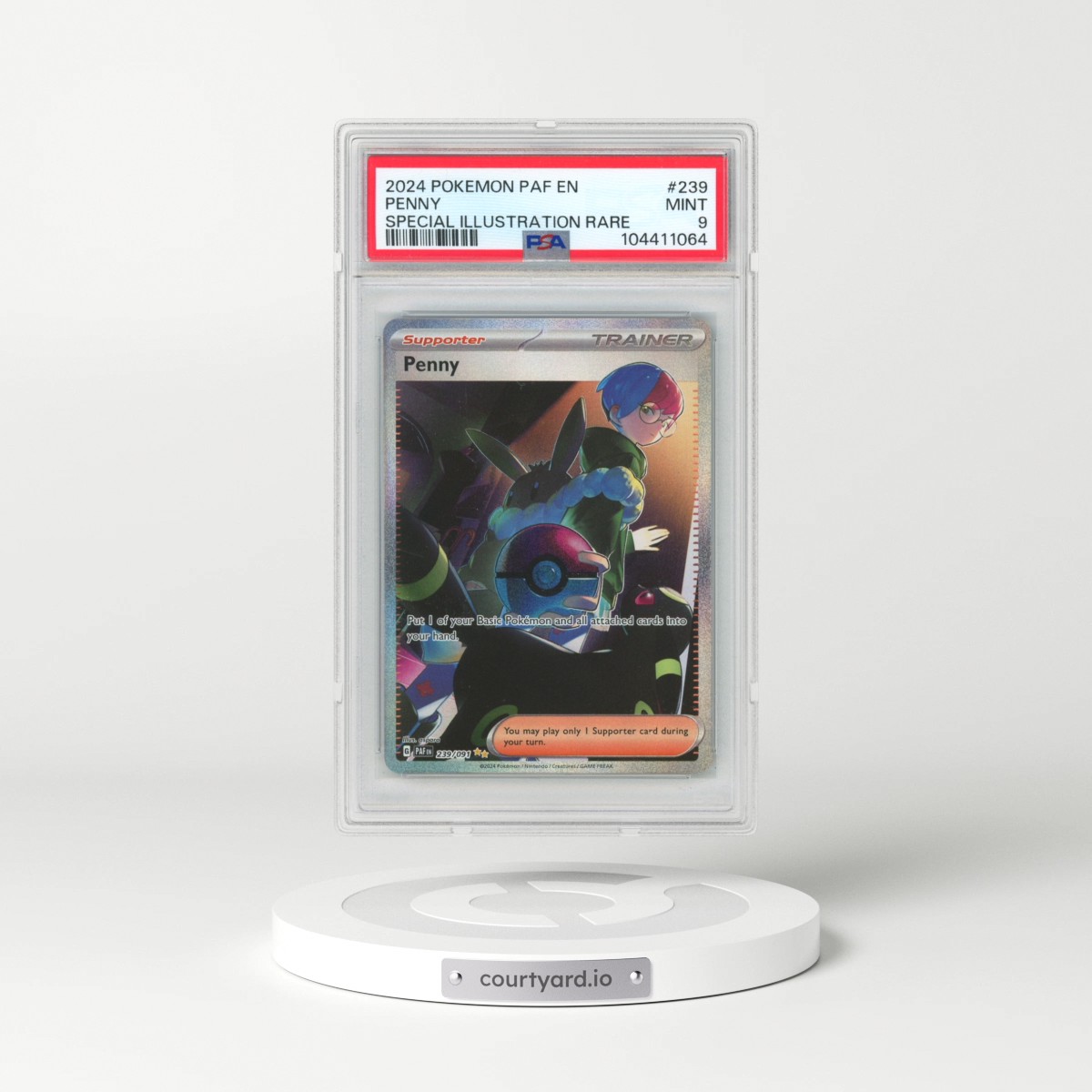 2024 Pokémon Paf EN-Paldean Fates #239 Penny - Special Illustration Rare (PSA 9 MINT)