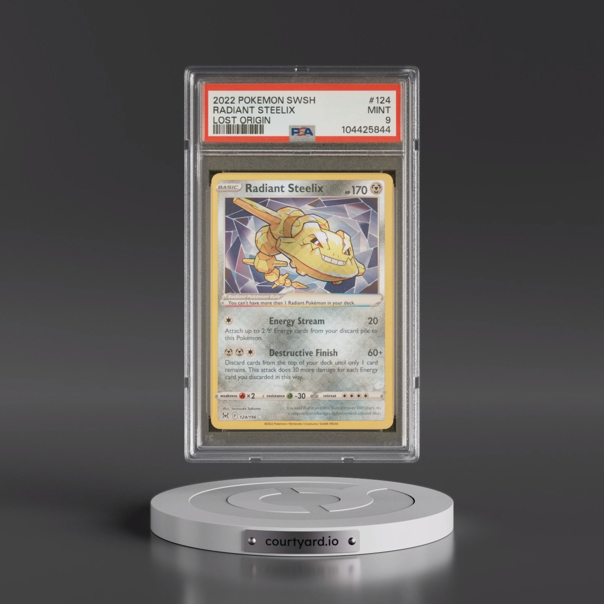 2022 Pokémon Sword & Shield Lost Origin #124 Radiant Steelix - Holo (PSA 9 MINT)