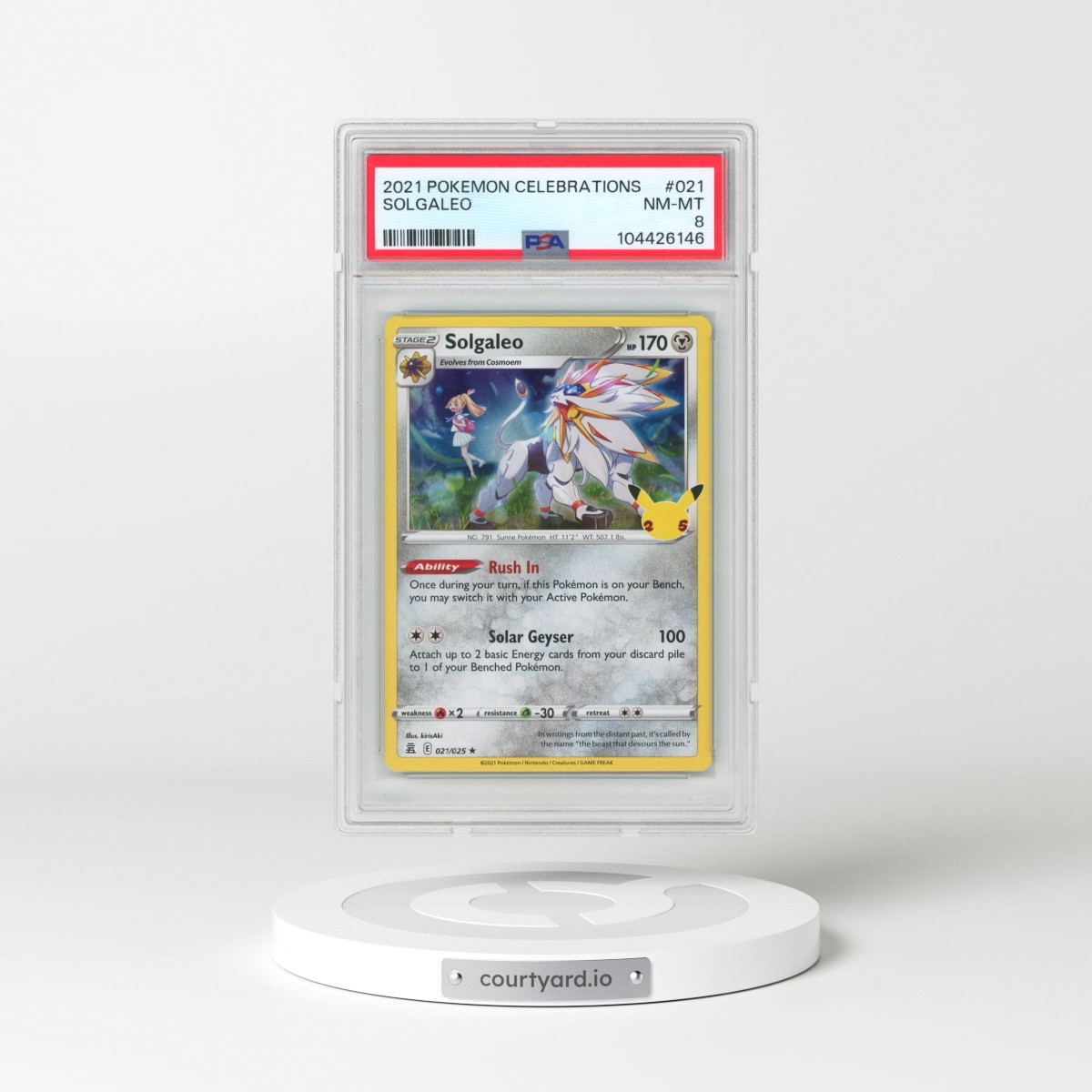 2021 Pokémon Celebrations #021 Solgaleo (PSA 8 NM-MT)