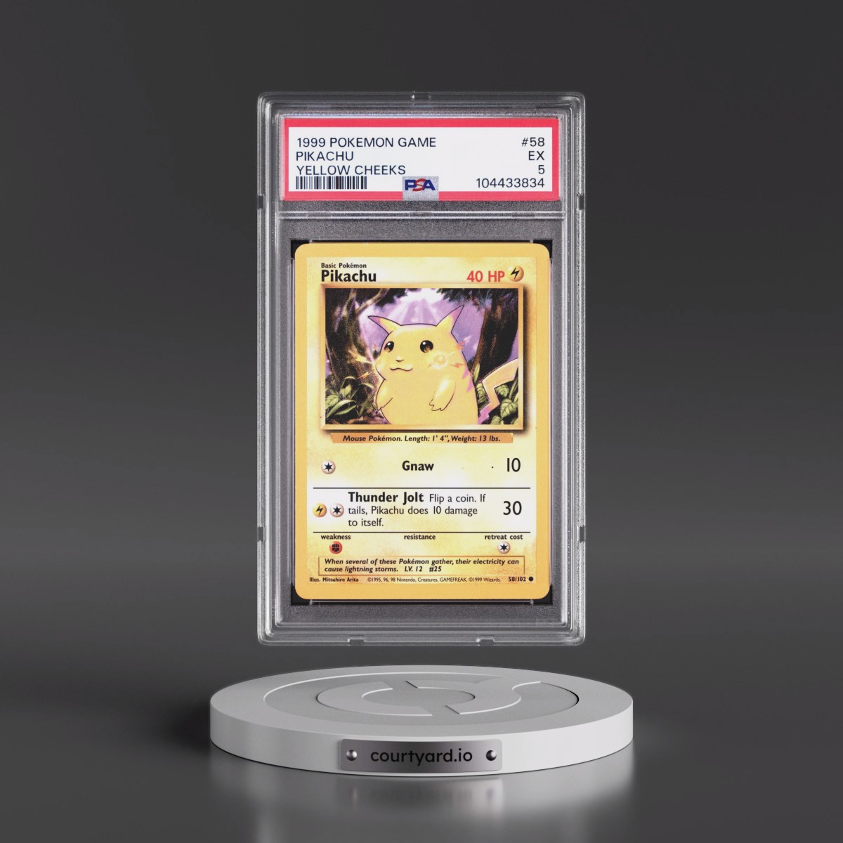 1999 Pokémon Game #58 Pikachu - Yellow Cheeks (PSA 5 EX)