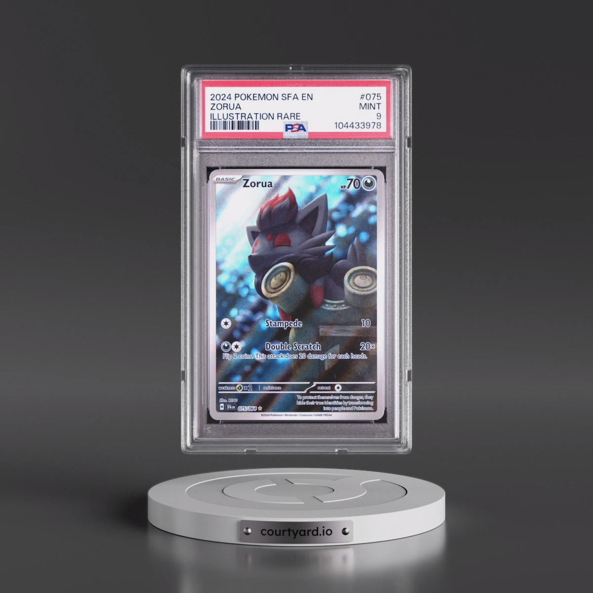 2024 Pokémon Sfa EN-Shrouded Fable #075 Zorua - Illustration Rare (PSA 9 MINT)
