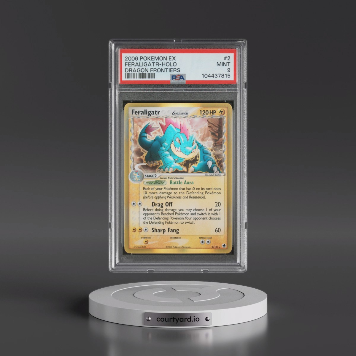 2006 Pokémon EX Dragon Frontiers #2 Feraligatr - Holo (PSA 9 MINT)