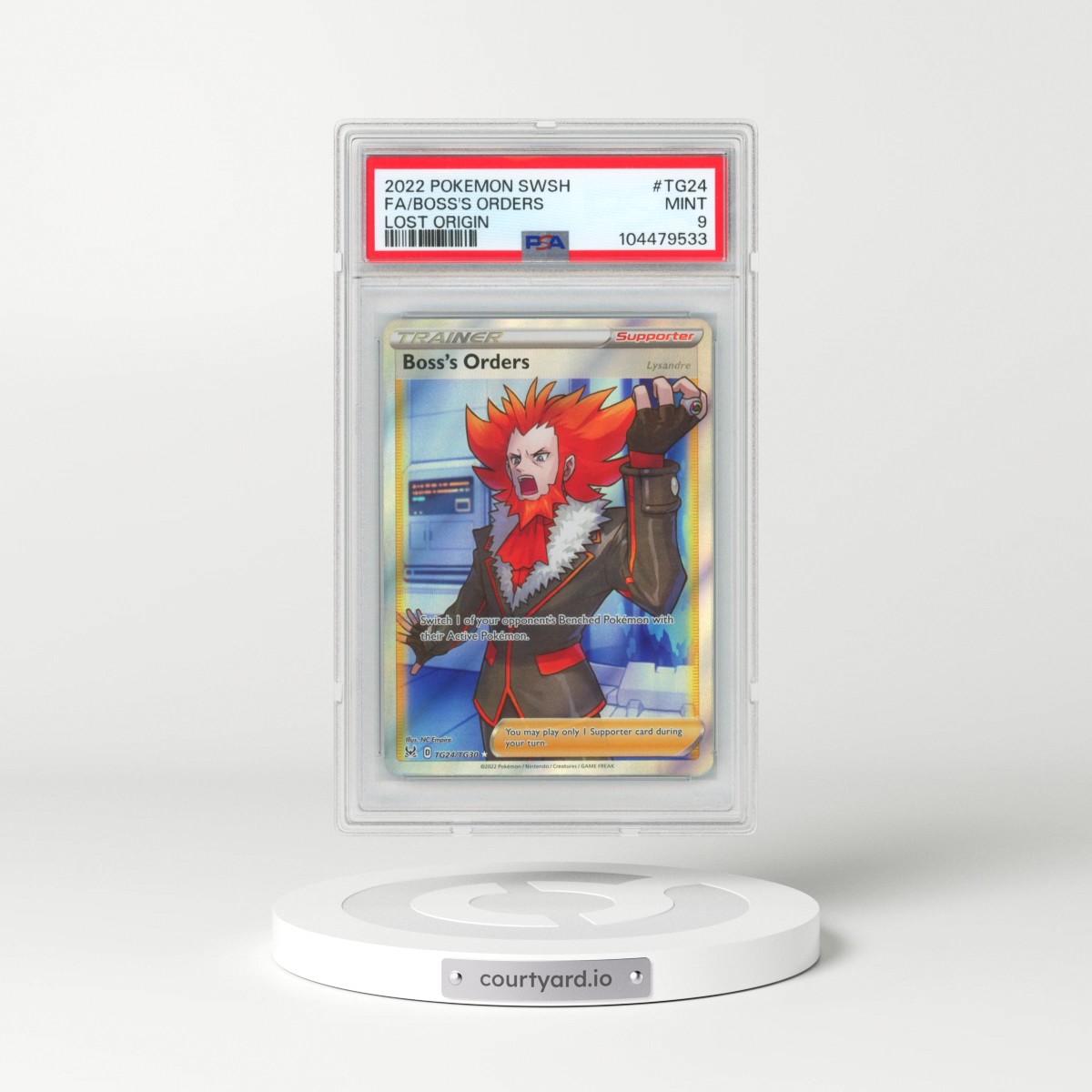 2022 Pokémon Sword & Shield Lost Origin #TG24 Boss's Orders - Full Art (PSA 9 MINT)