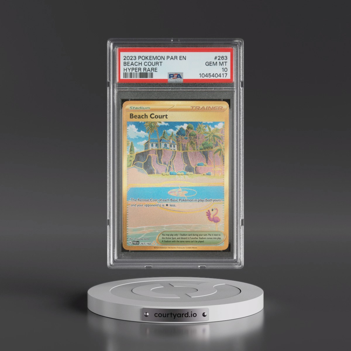 2023 Pokémon Par EN-Paradox Rift #263 Beach Court - Hyper Rare (PSA 10 GEM MINT)