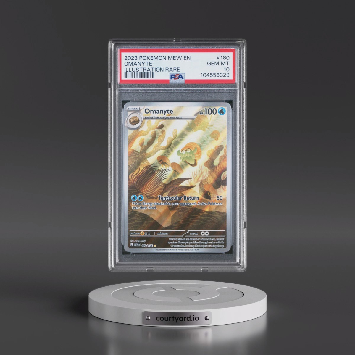 2023 Pokémon Mew EN-151 #180 Omanyte - Illustration Rare (PSA 10 GEM MINT)