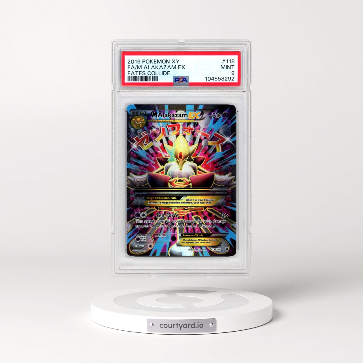 2016 Pokémon XY Fates Collide #118 M Alakazam EX - Holo Full Art (PSA 9 MINT)