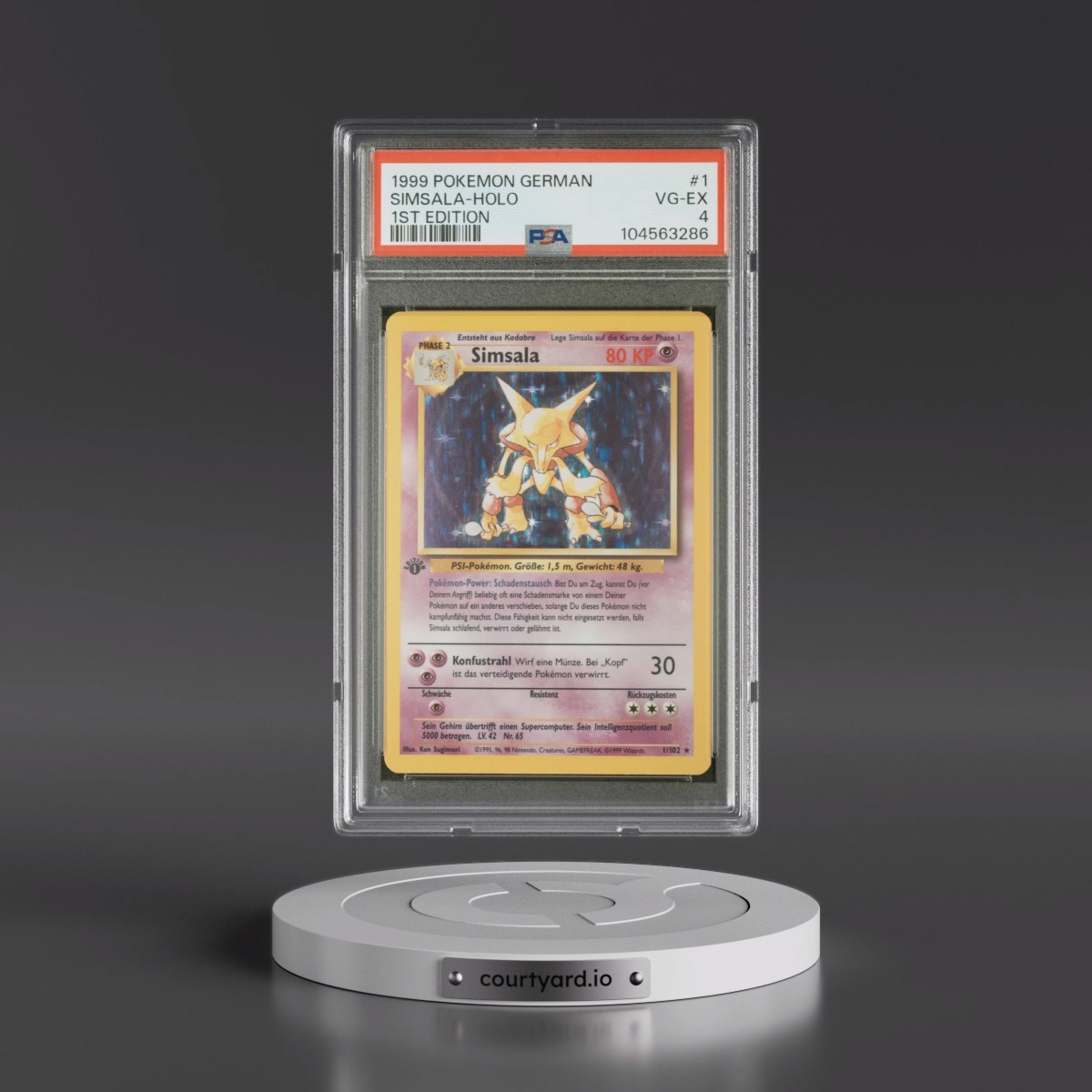 1999 Pokémon #1 Simsala - 1st Edition Holo (PSA 4 VG-EX)