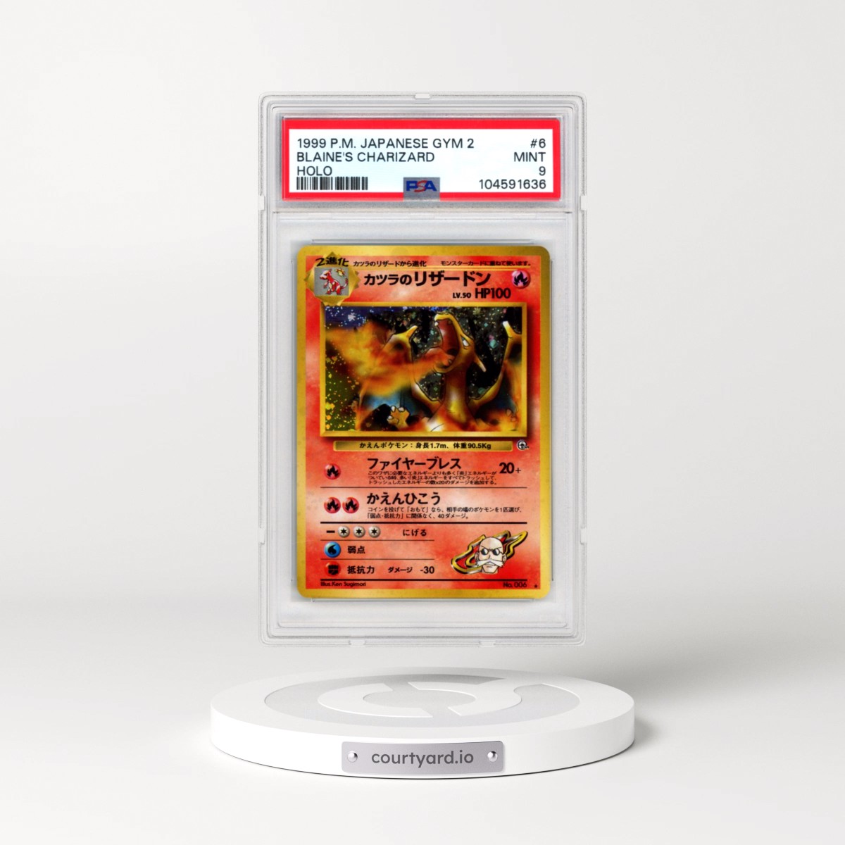 1999 Pokémon Gym 2 #6 Blaine's Charizard - Holo (PSA 9 MINT)