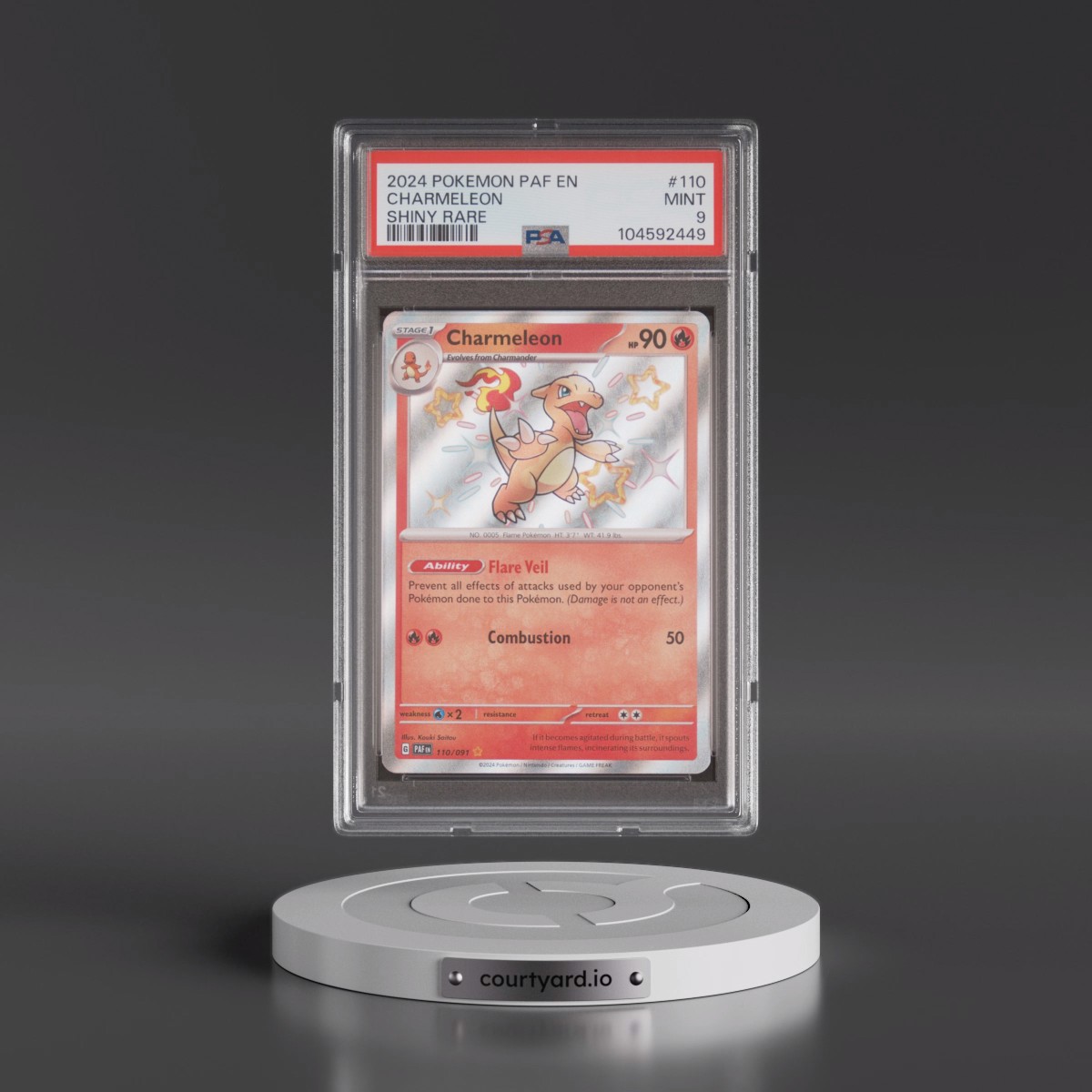 2024 Pokémon Paf EN-Paldean Fates #110 Charmeleon - Shiny Rare (PSA 9 MINT)