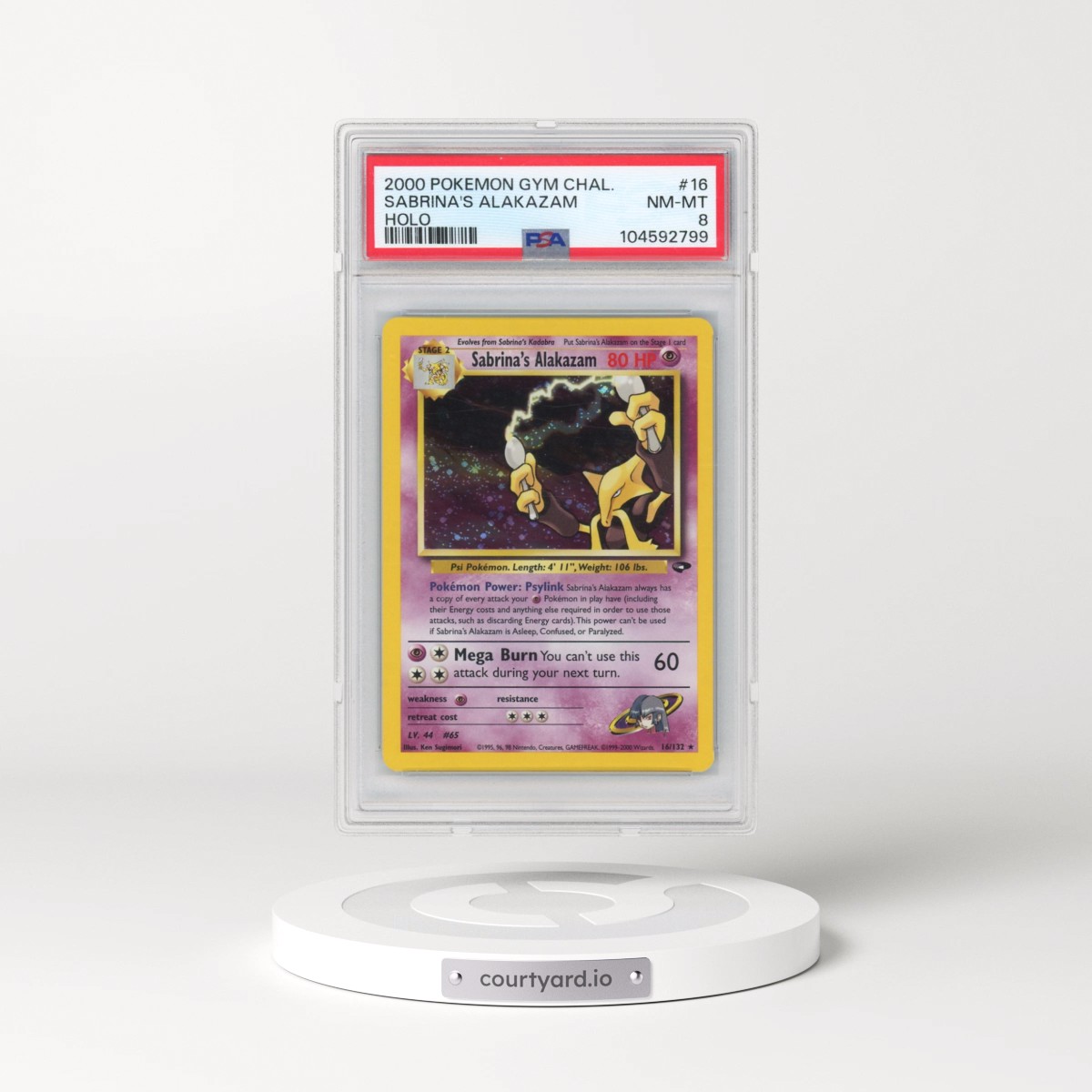 2000 Pokémon Gym Challenge #16 Sabrina's Alakazam - Holo (PSA 8 NM-MT)