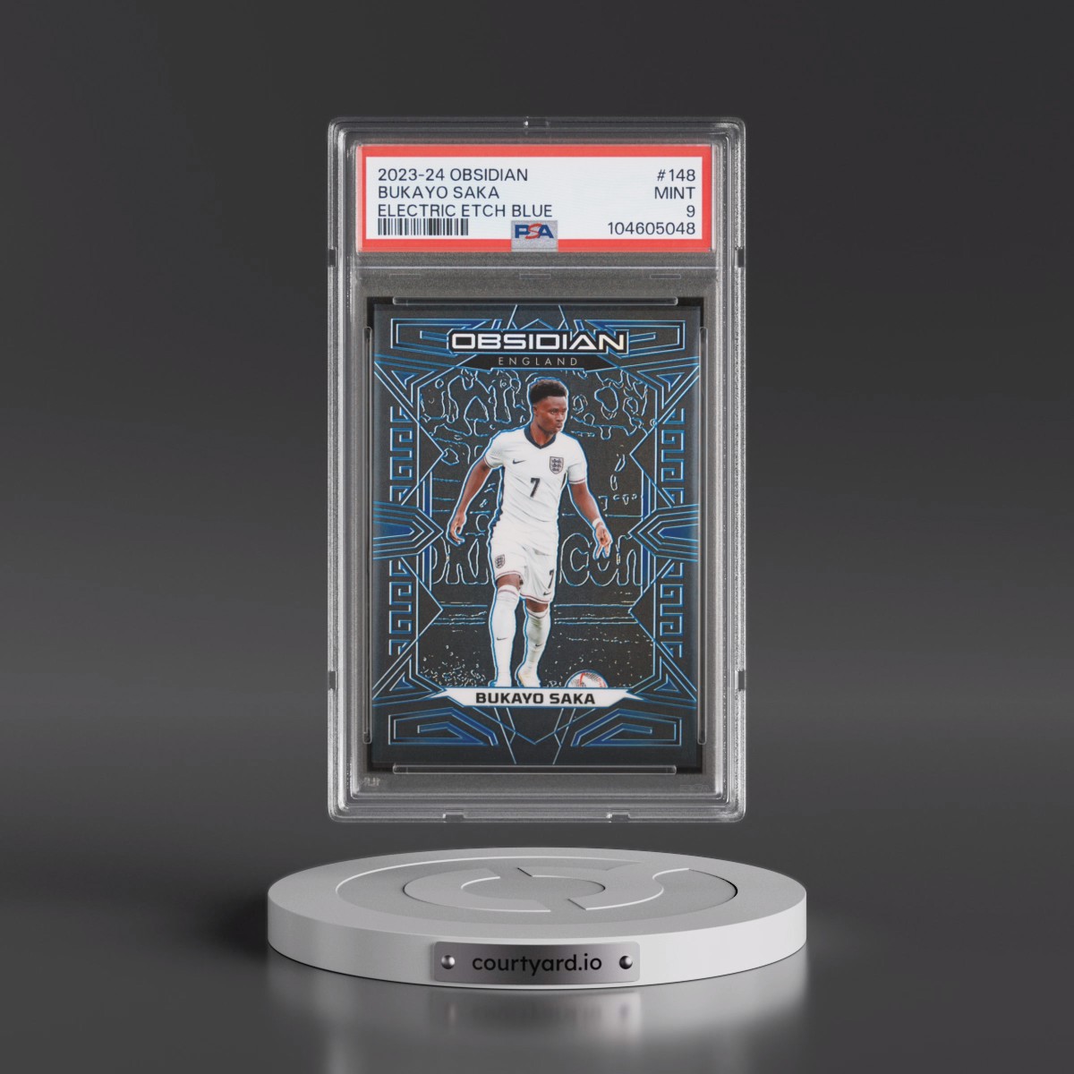 2023 Panini Obsidian Bukayo Saka - Electric Etch Blue #148 PSA 9