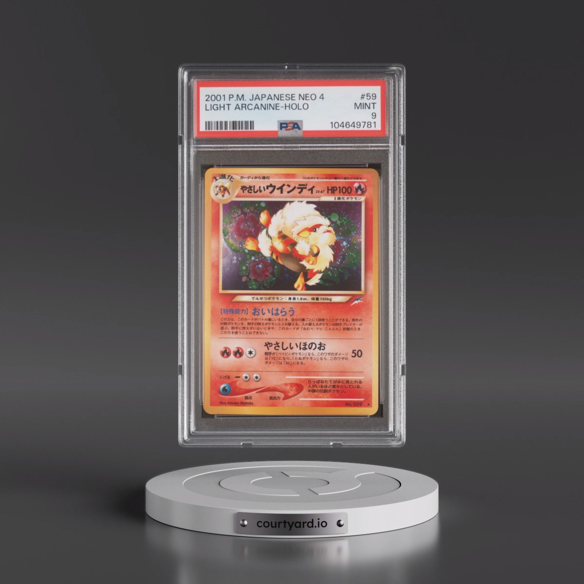 2001 Pokémon Neo 4 #59 Light Arcanine - Holo (PSA 9 MINT)