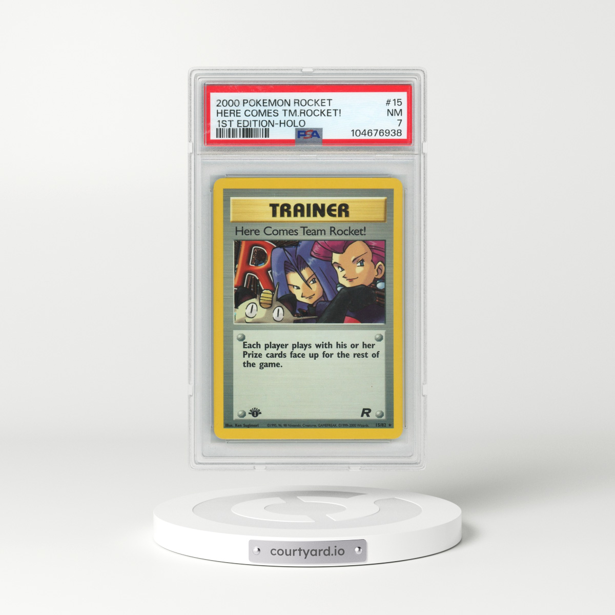 2000 Pokémon Rocket #15 Here Comes Team Rocket! - 1st Edition Holo (PSA 7 NM)