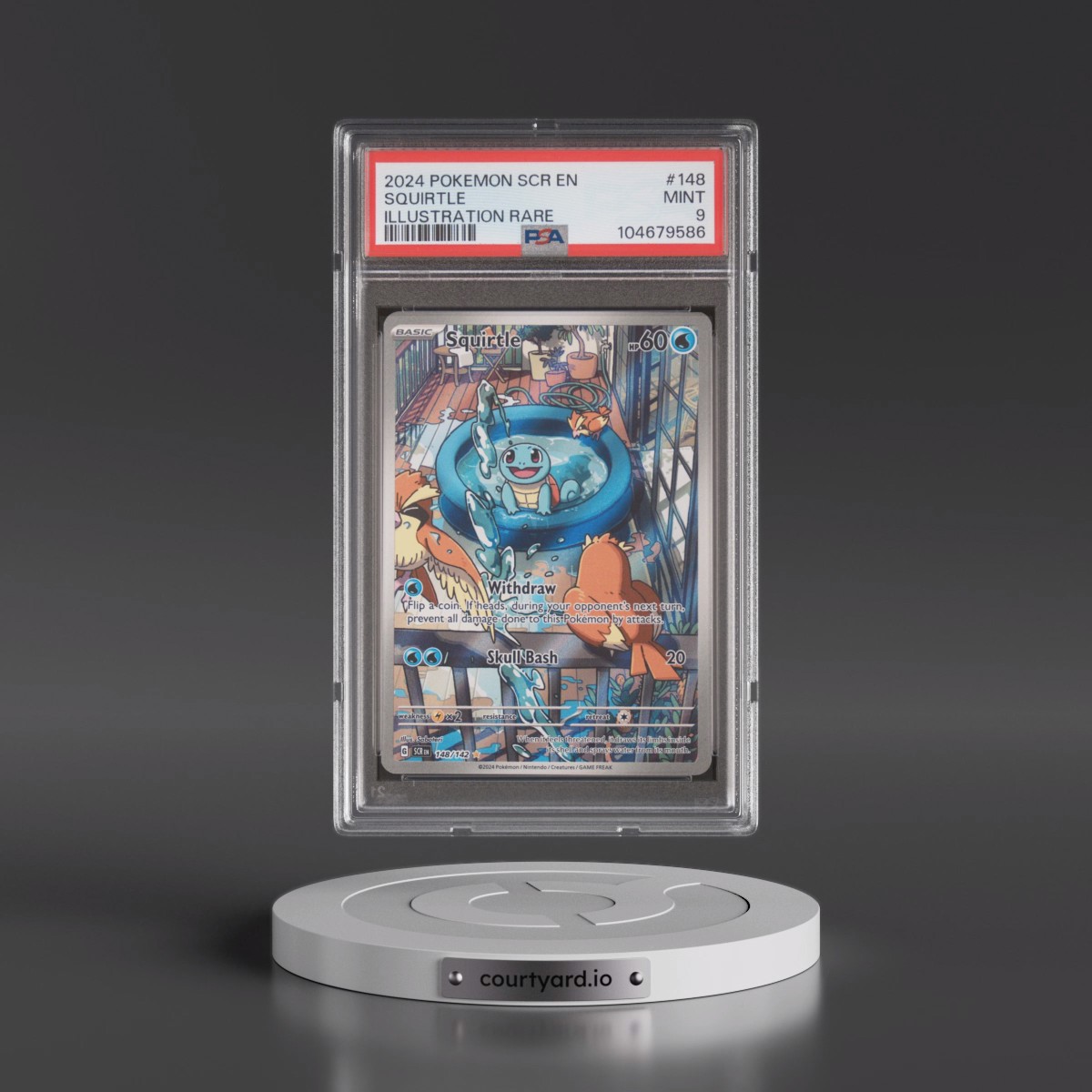 2024 Pokémon Scr EN-Stellar Crown #148 Squirtle - Illustration Rare (PSA 9 MINT)