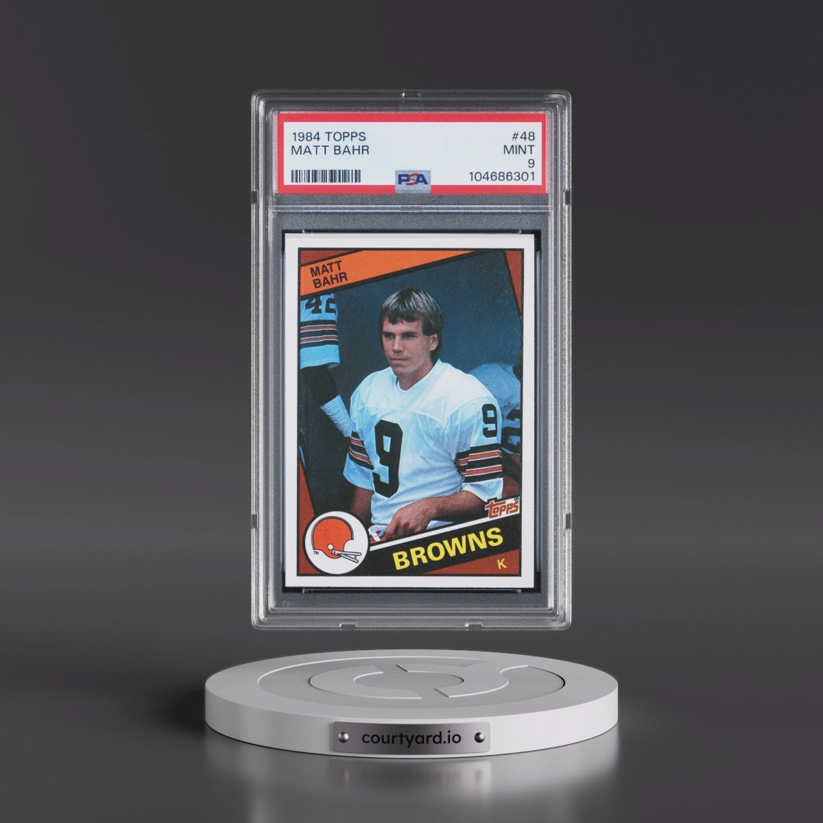 1984 Topps #48 Matt Bahr (PSA 9 MINT)