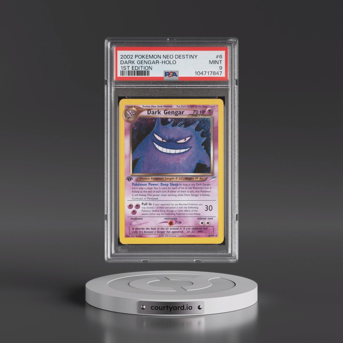 2002 Pokémon Neo Destiny #6 Dark Gengar - 1st Edition Holo (PSA 9 MINT)