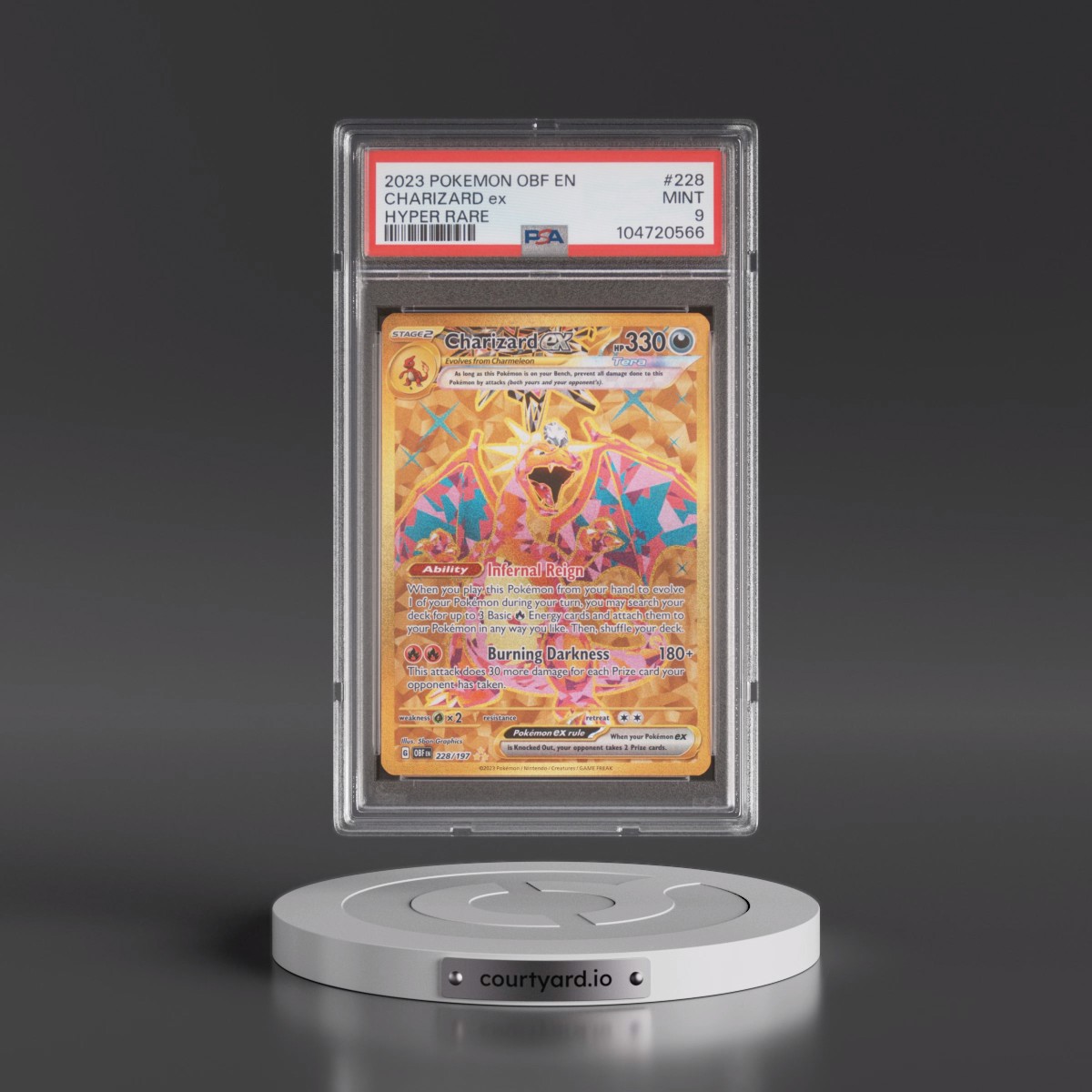 2023 Pokémon Obf EN-Obsidian Flames #228 Charizard EX - Holo Hyper Rare (PSA 9 MINT)