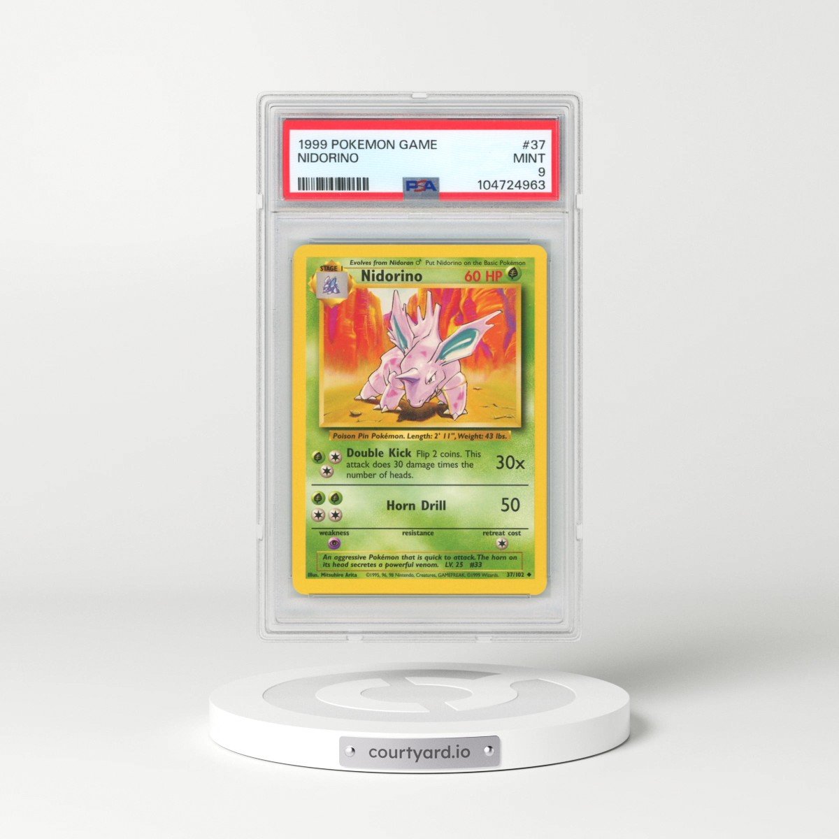 1999 Pokémon Game #37 Nidorino (PSA 9 MINT)